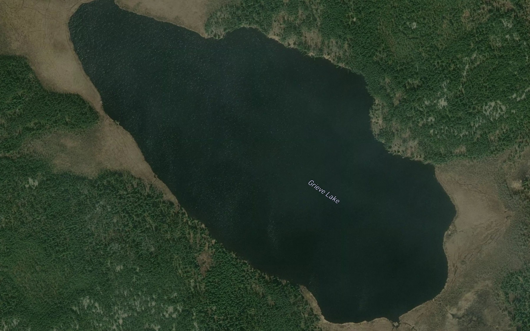 Satellite map of the Grieve Lake