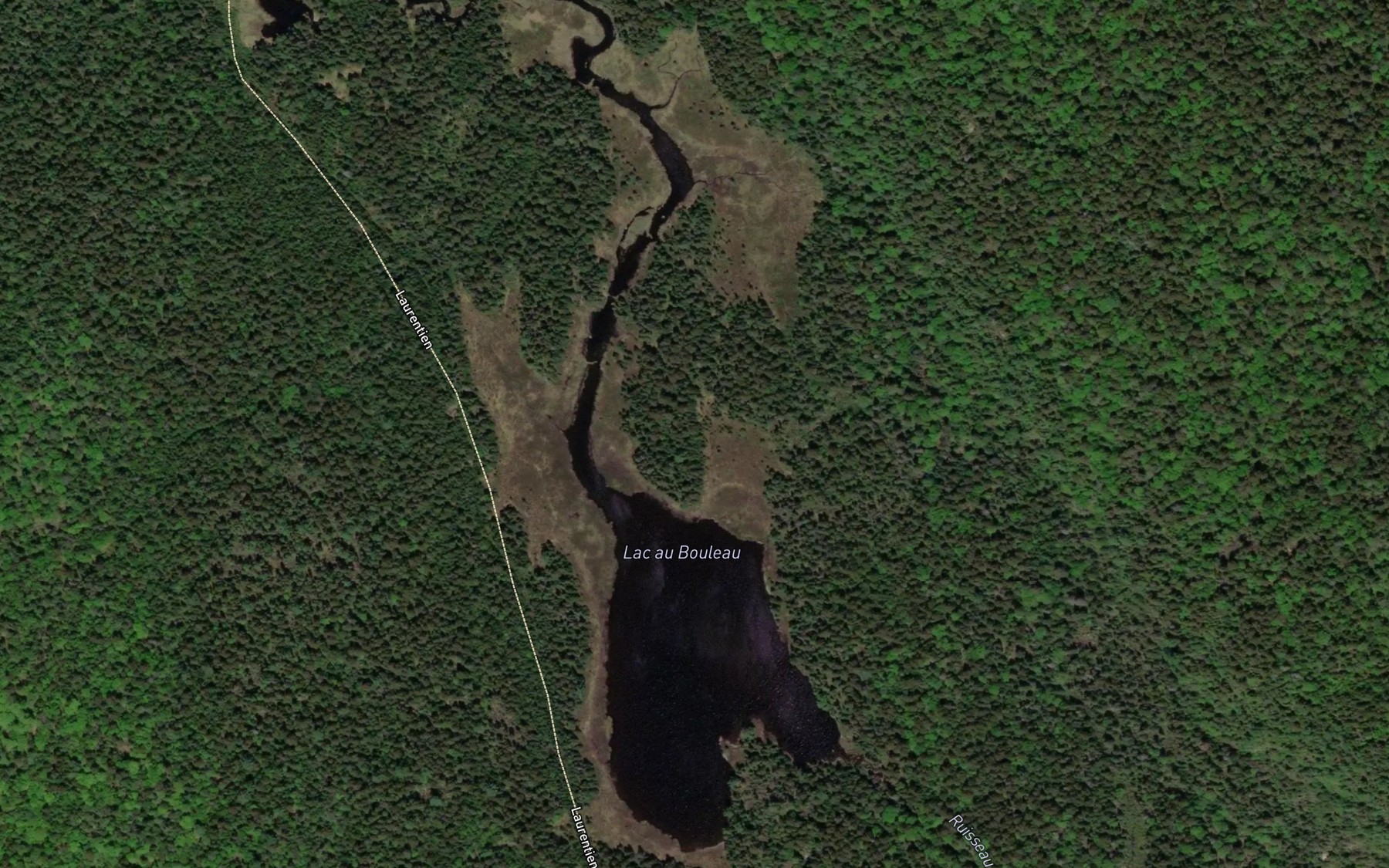Satellite map of the Lac au Bouleau
