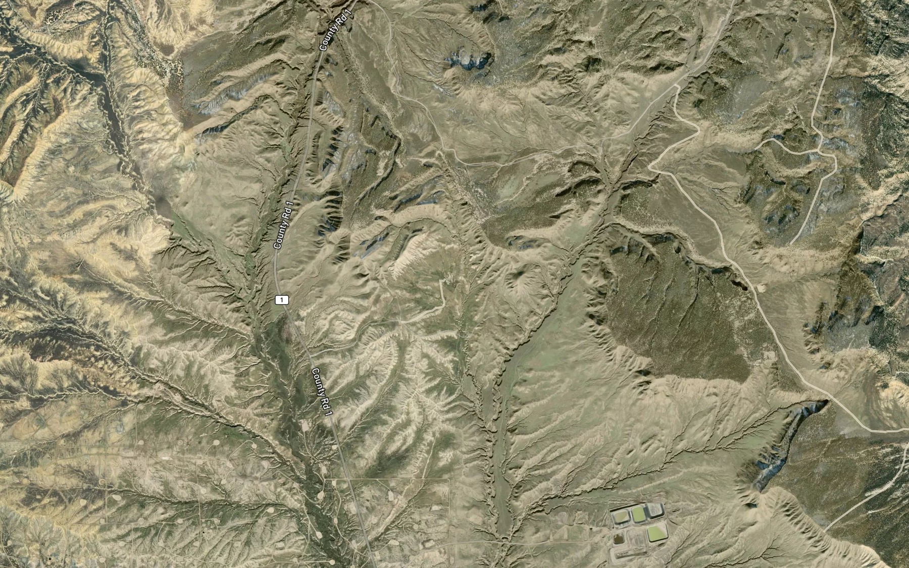Satellite map of the Raven Basin Reservoir
