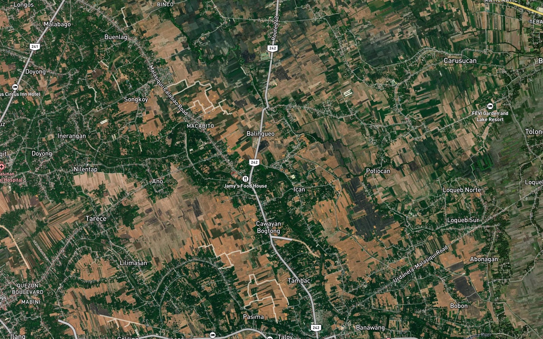 Satellite map of the Ingalera River
