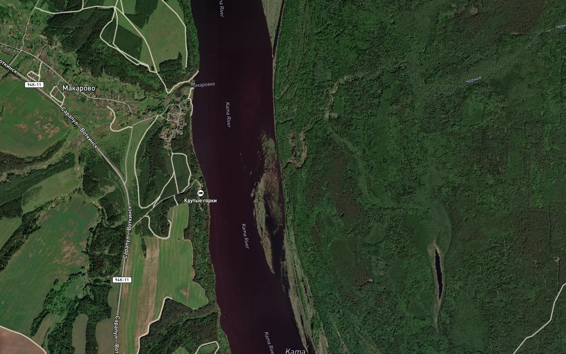 Satellite map of the Chernaya