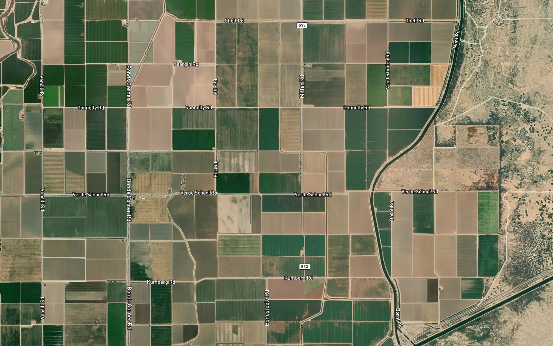 Satellite map of the Mesa Lateral Three D