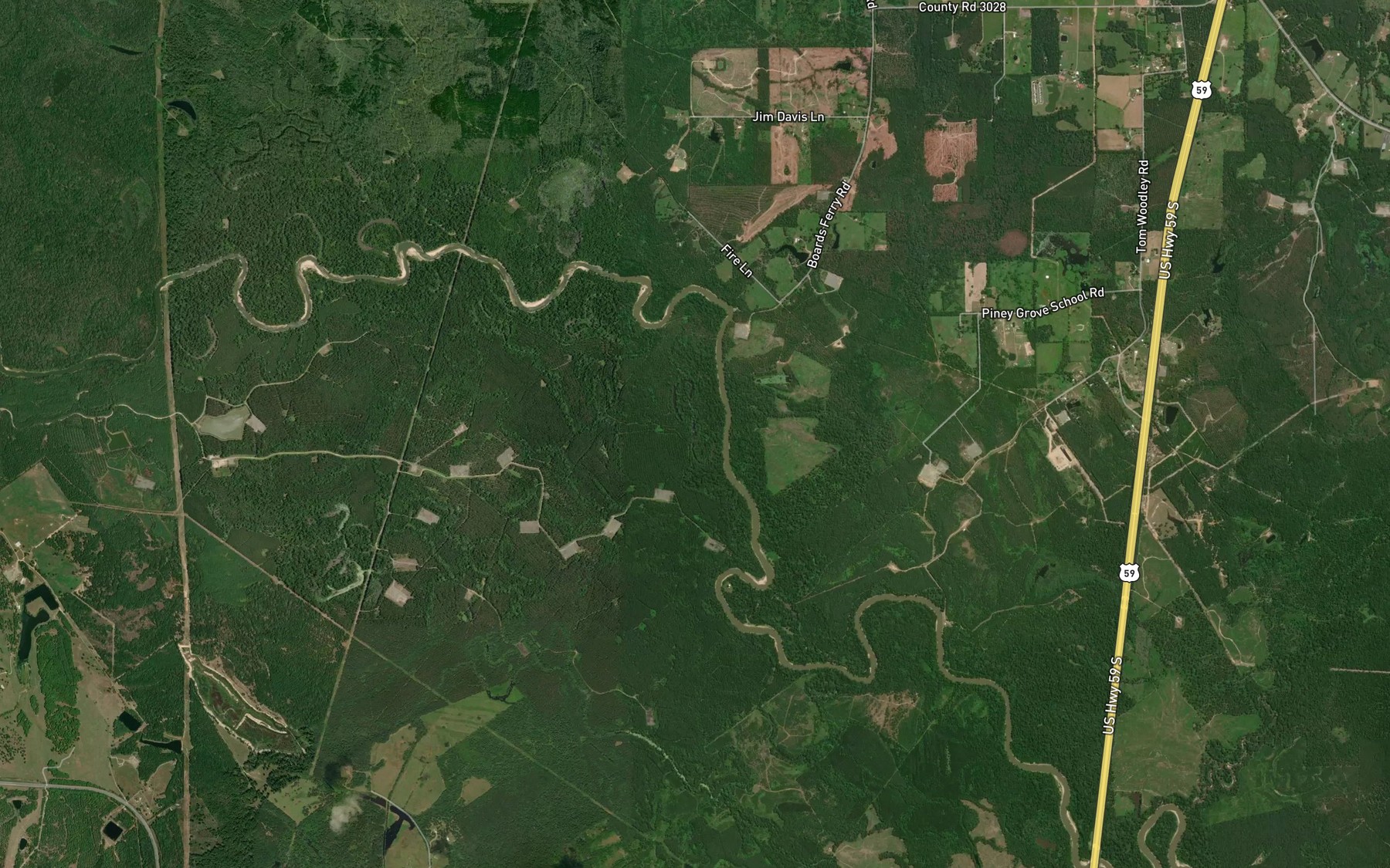 Satellite map of the Redman Lakes