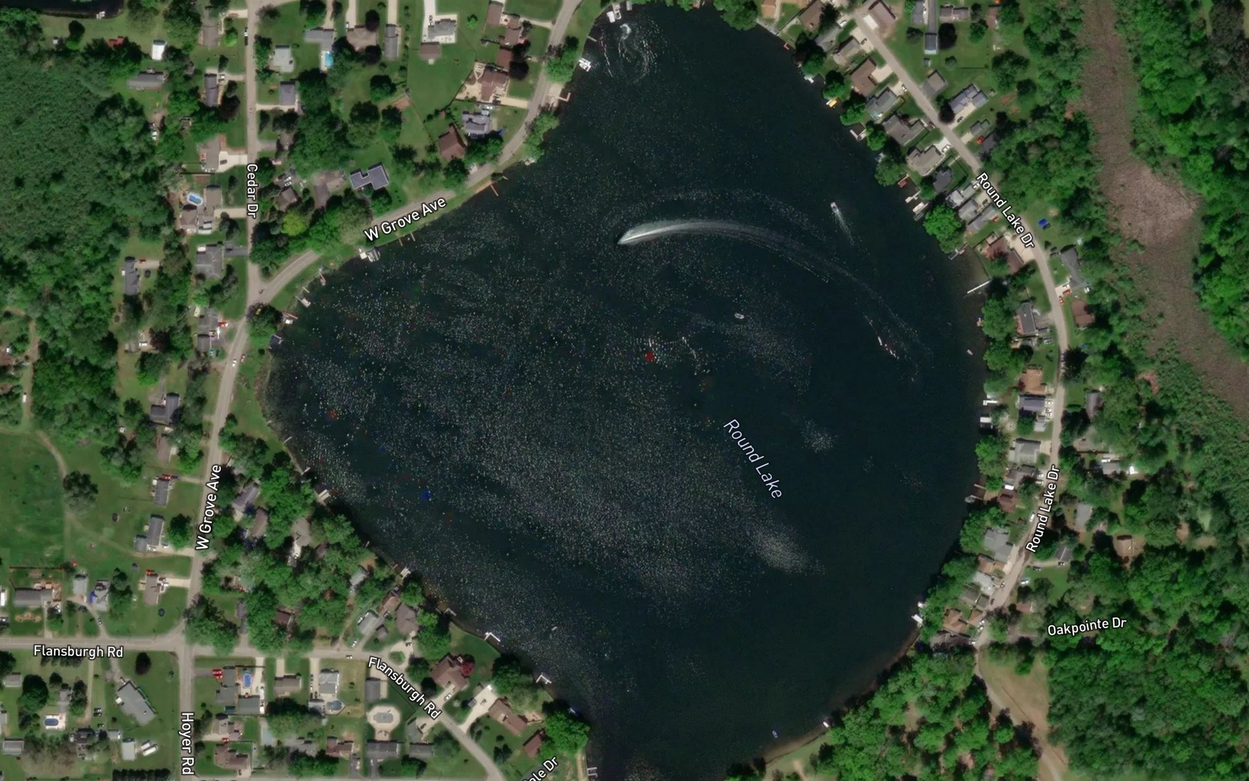 Satellite map of the Round Lake