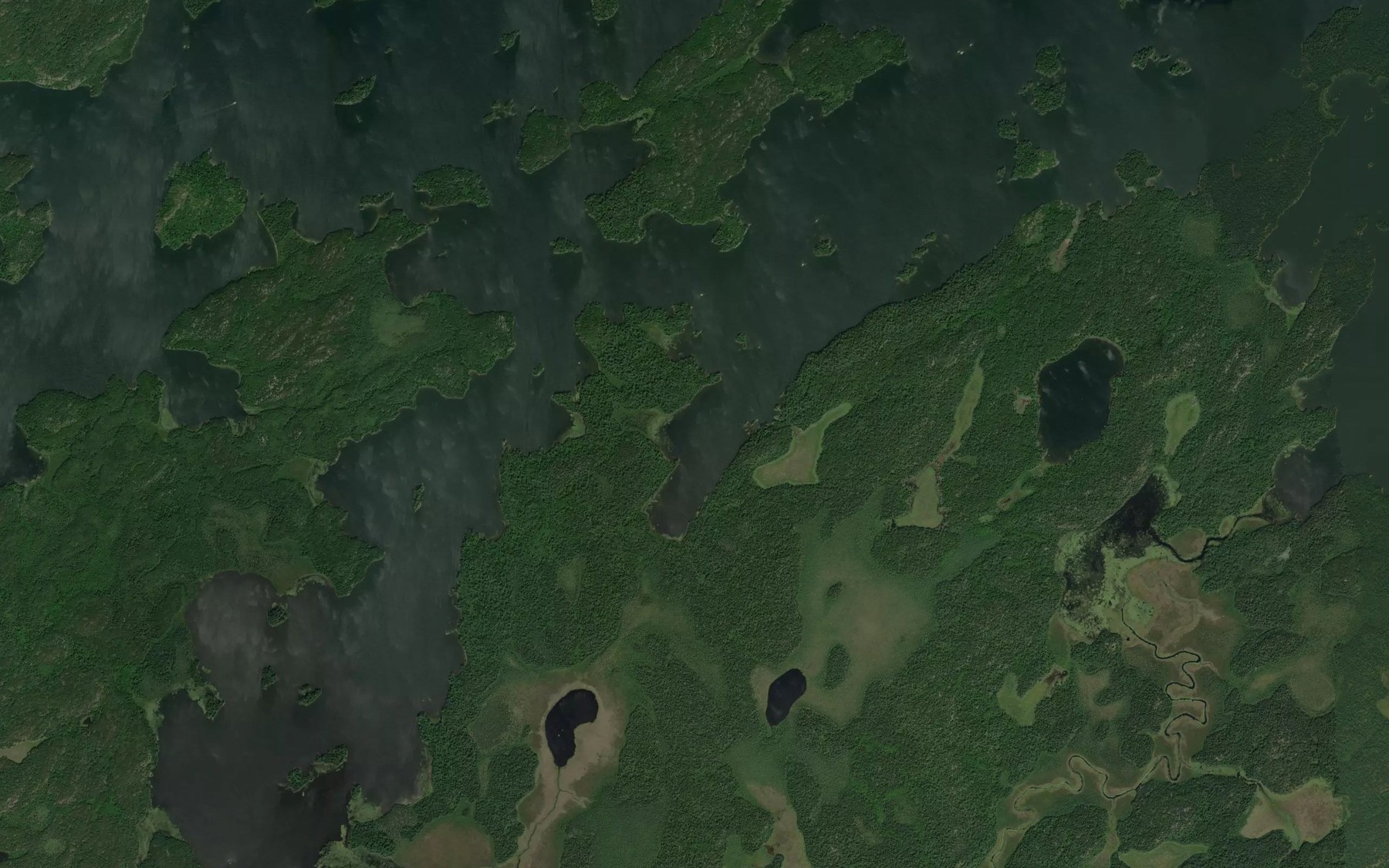 Satellite map of the Little Muskeg Bay