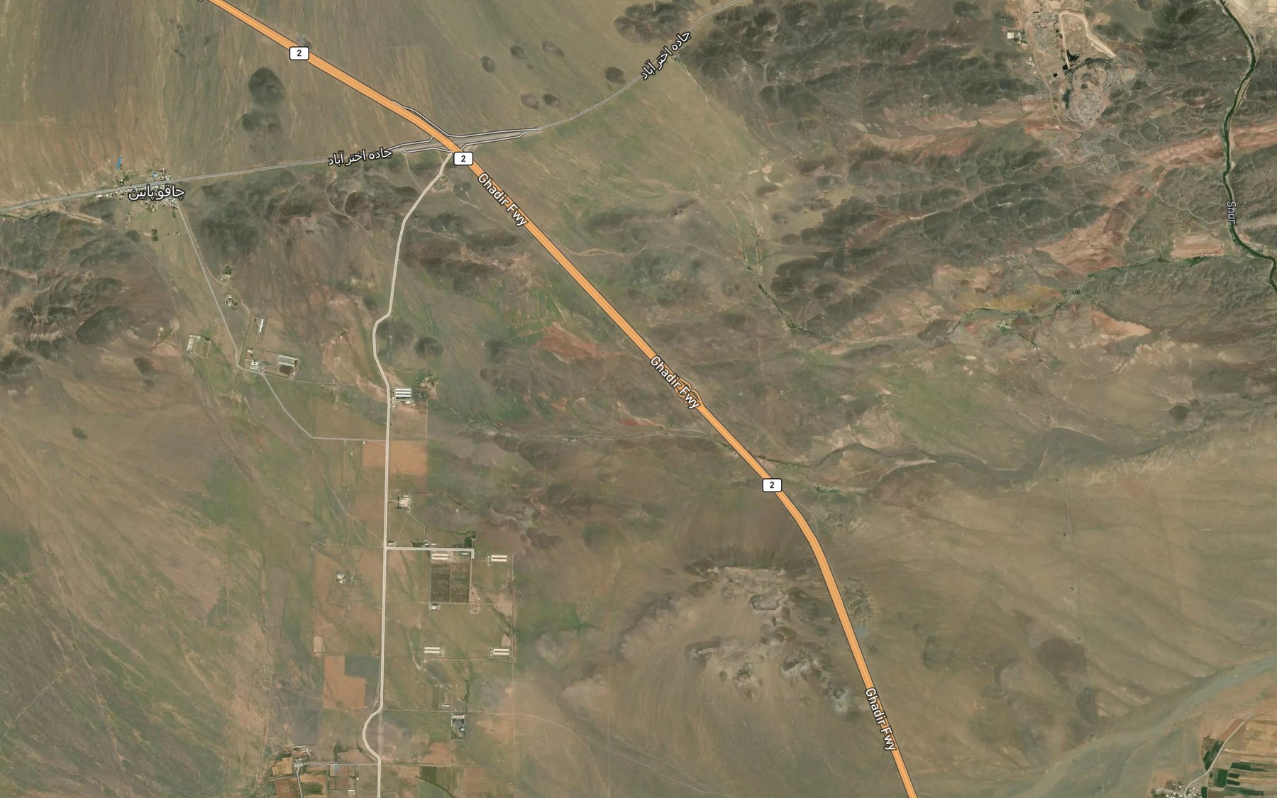 Satellite map of the Cheshmeh-ye Qani Bolagh
