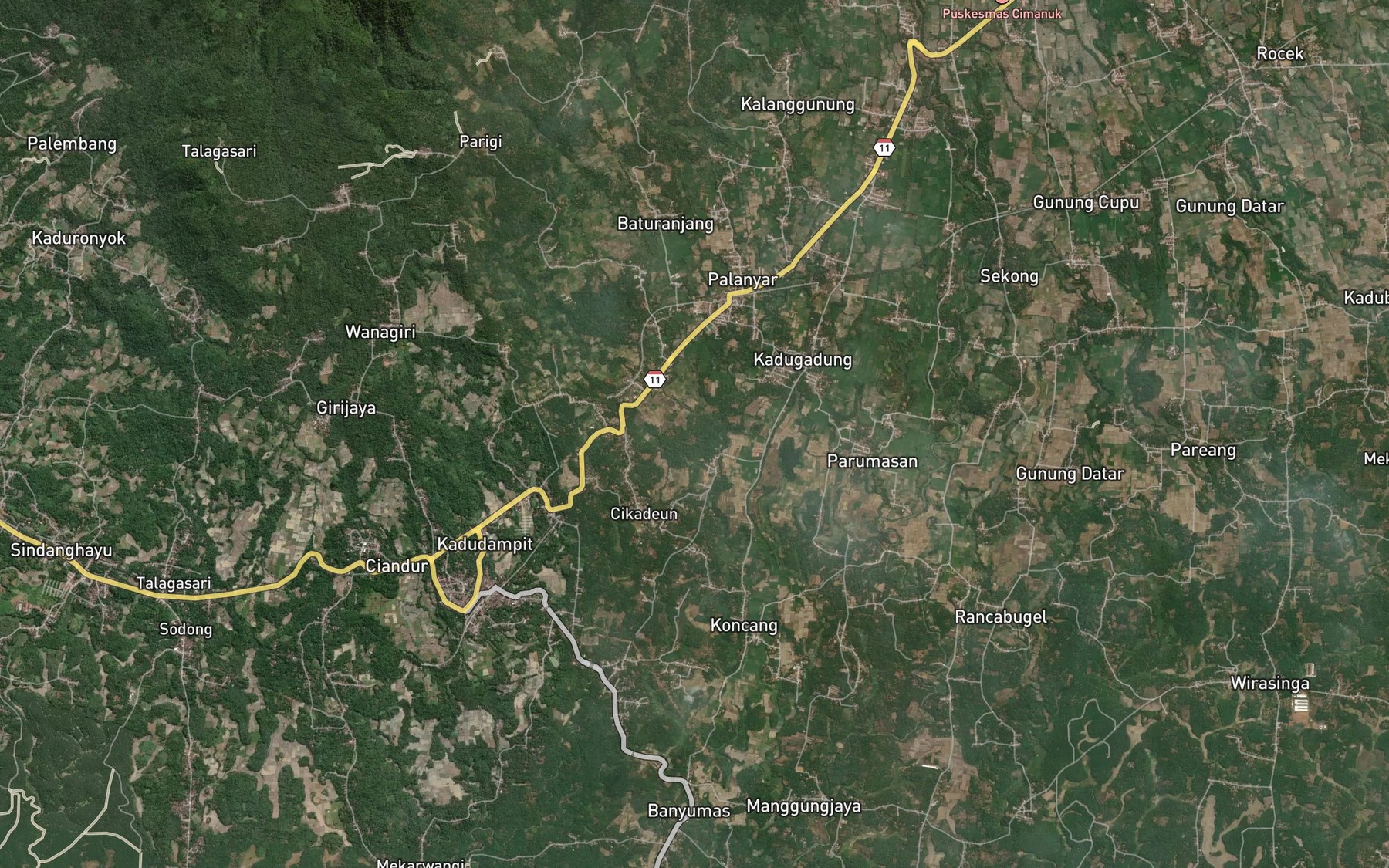 Satellite map of the Ci Kaduen