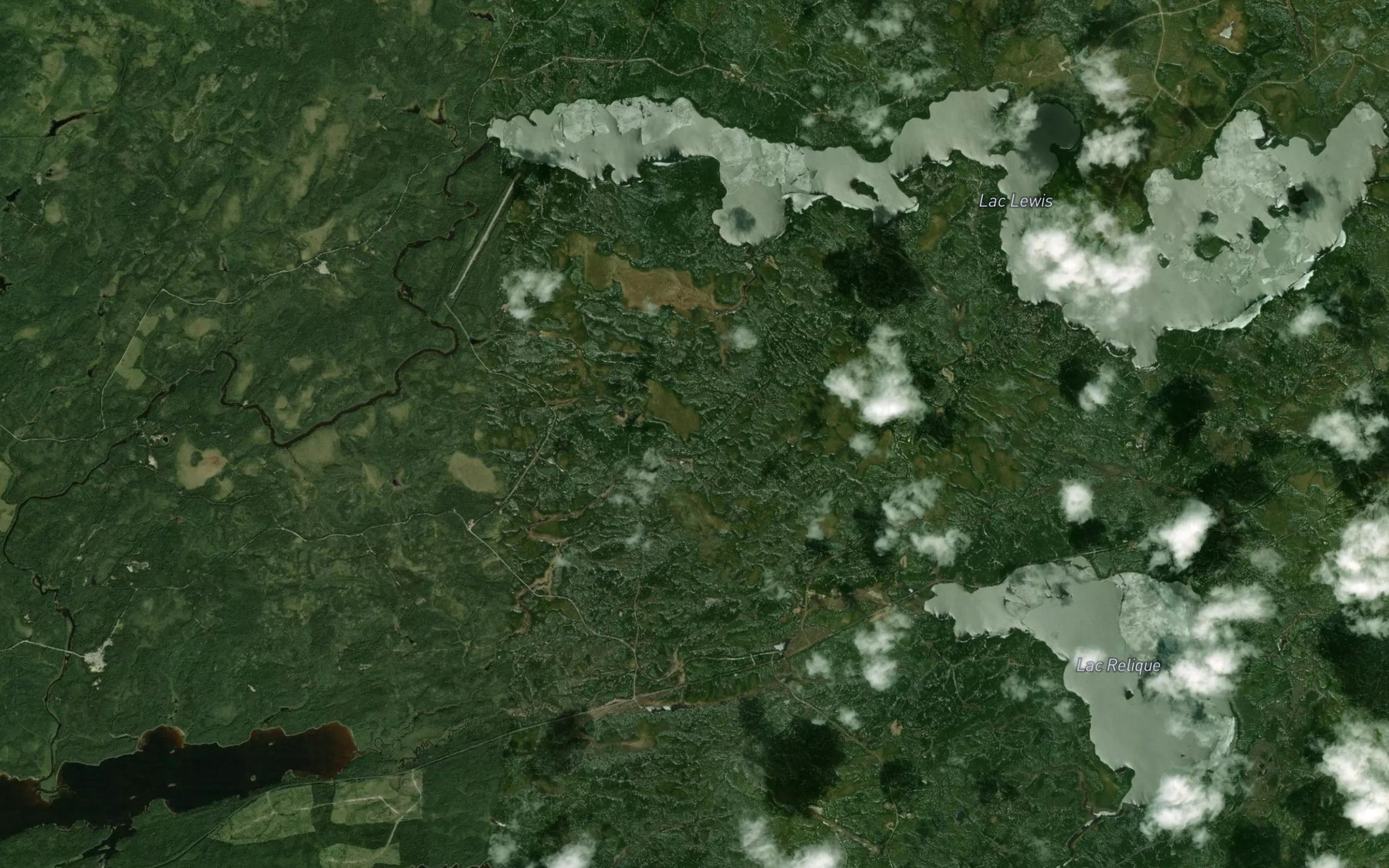 Satellite map of the Lac Lewis