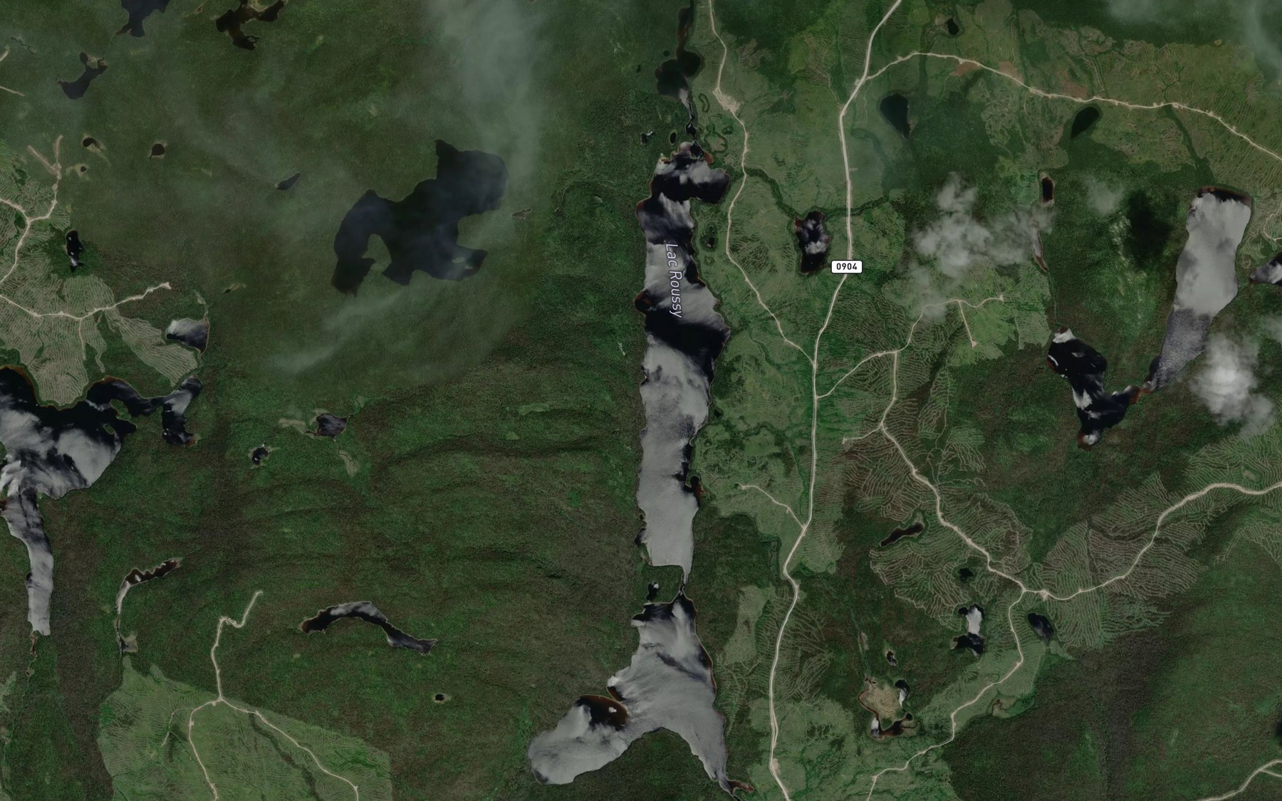 Satellite map of the Lac Roussy