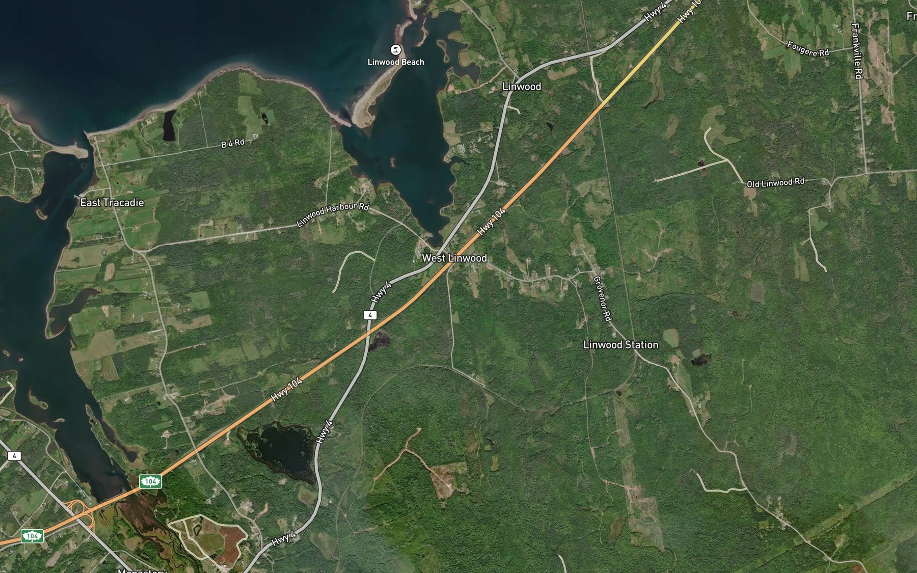 Satellite map of the Colin Chisholm Brook
