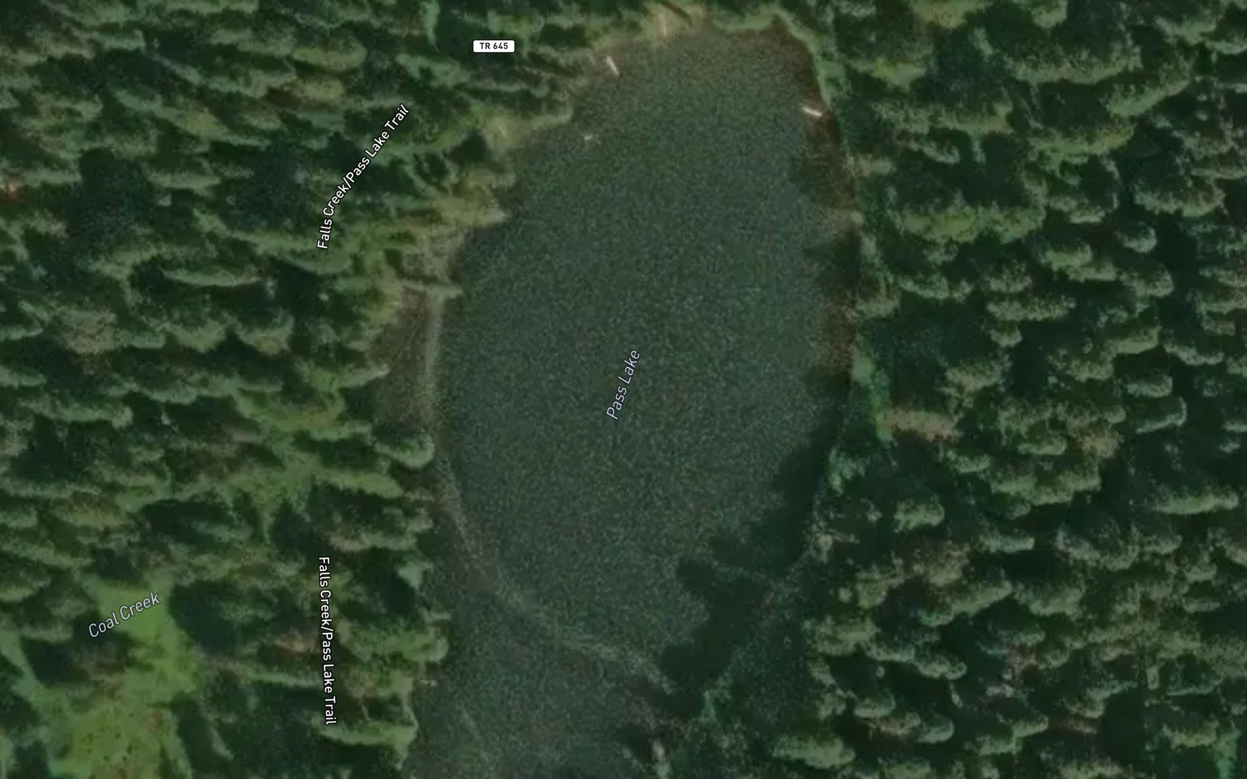 Satellite map of the Pass Lake