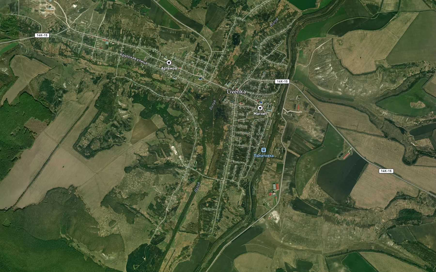 Satellite map of the Valuychik