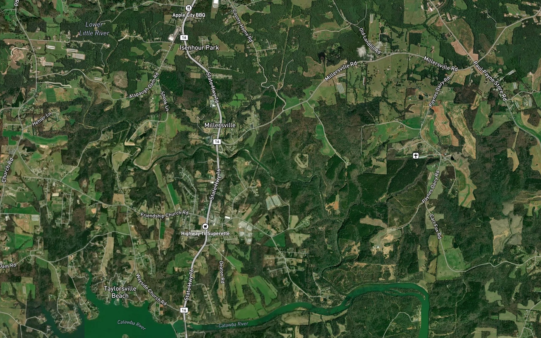 Satellite map of the North State Lake