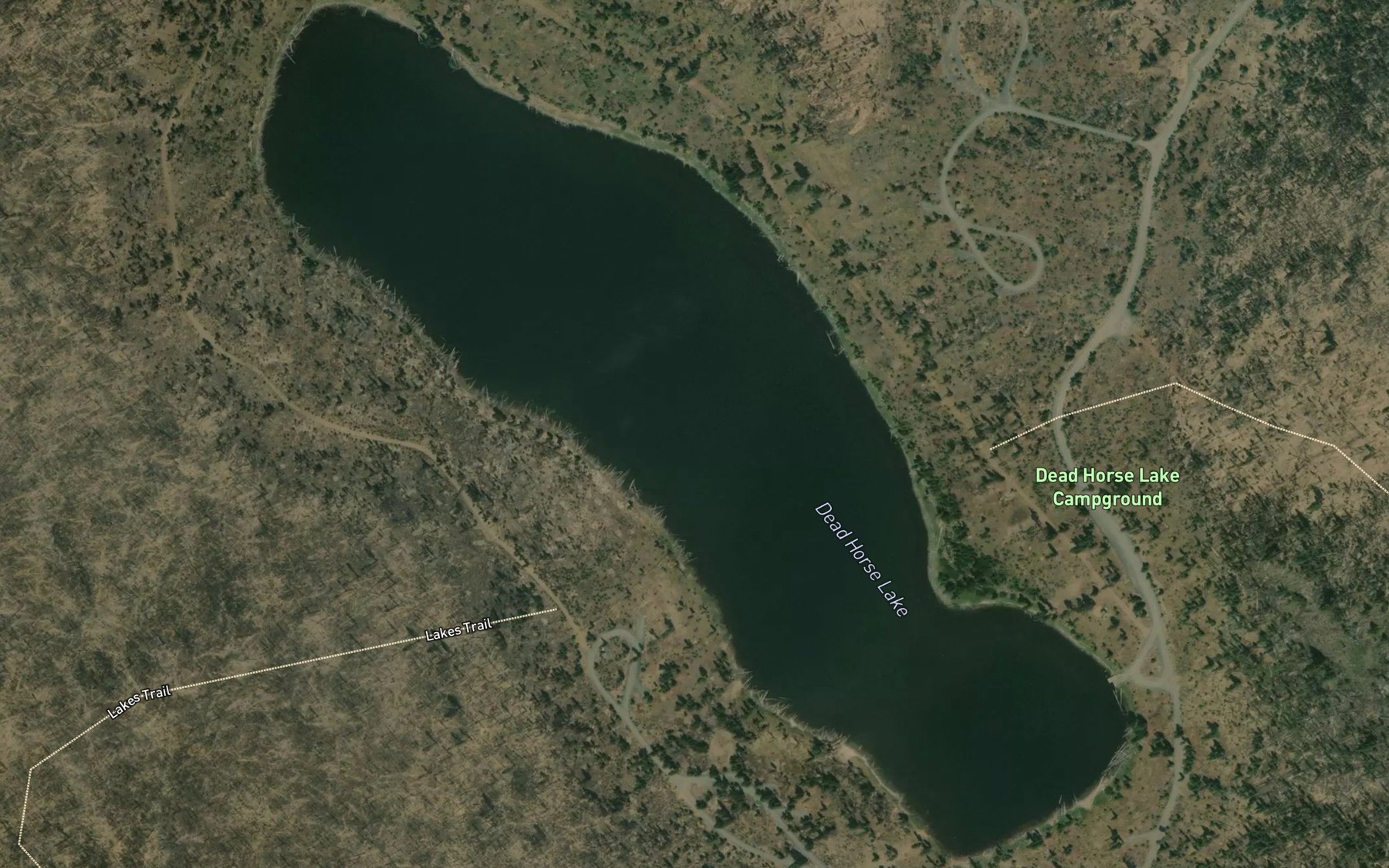 Satellite map of the Dead Horse Lake