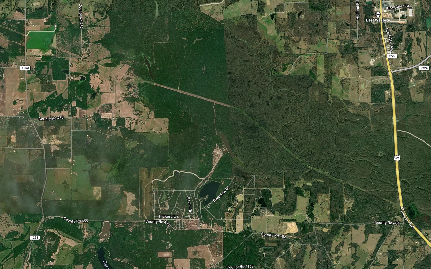 Satellite map of the Bearfield Branch