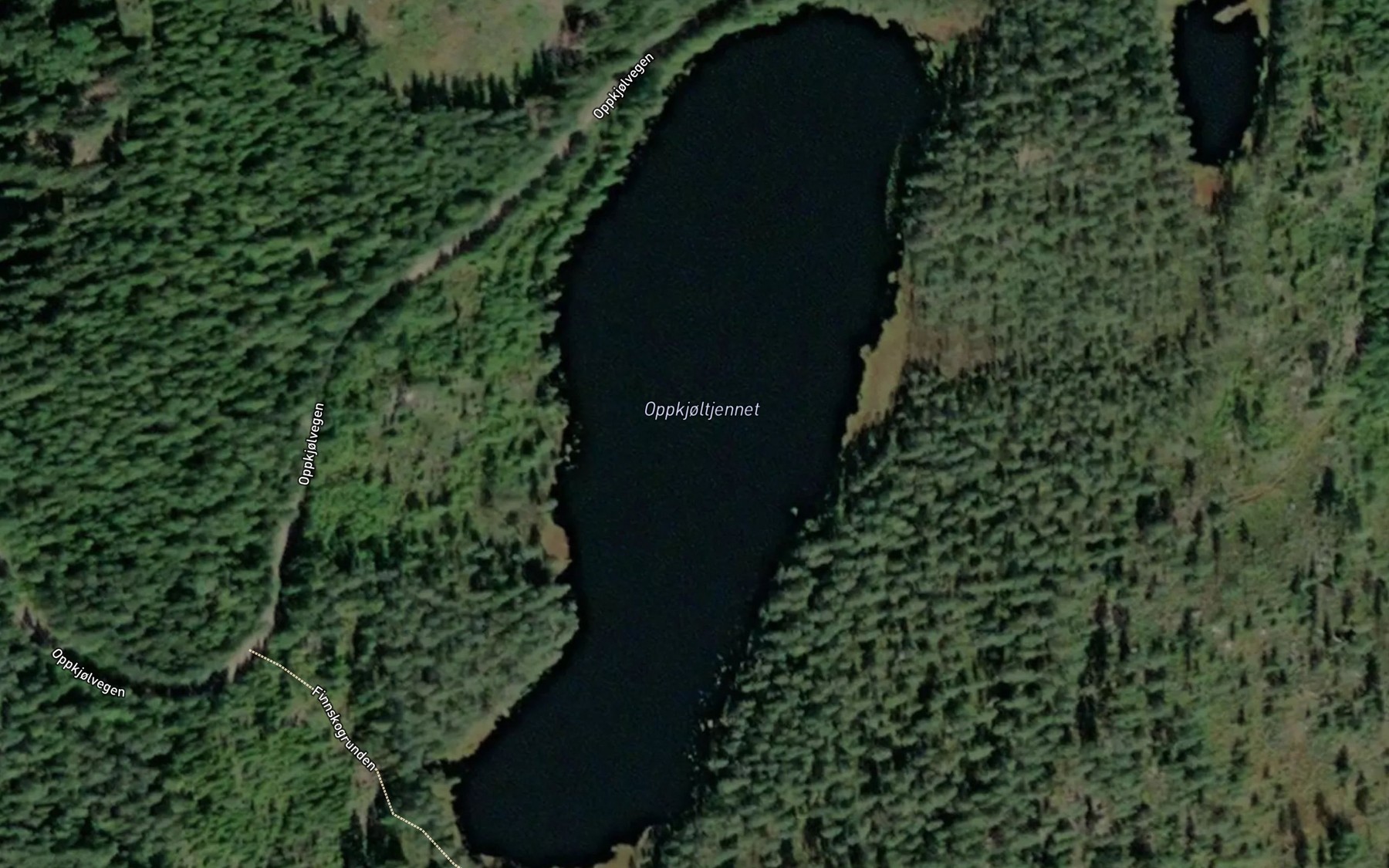 Satellite map of the Oppkjoltjernet