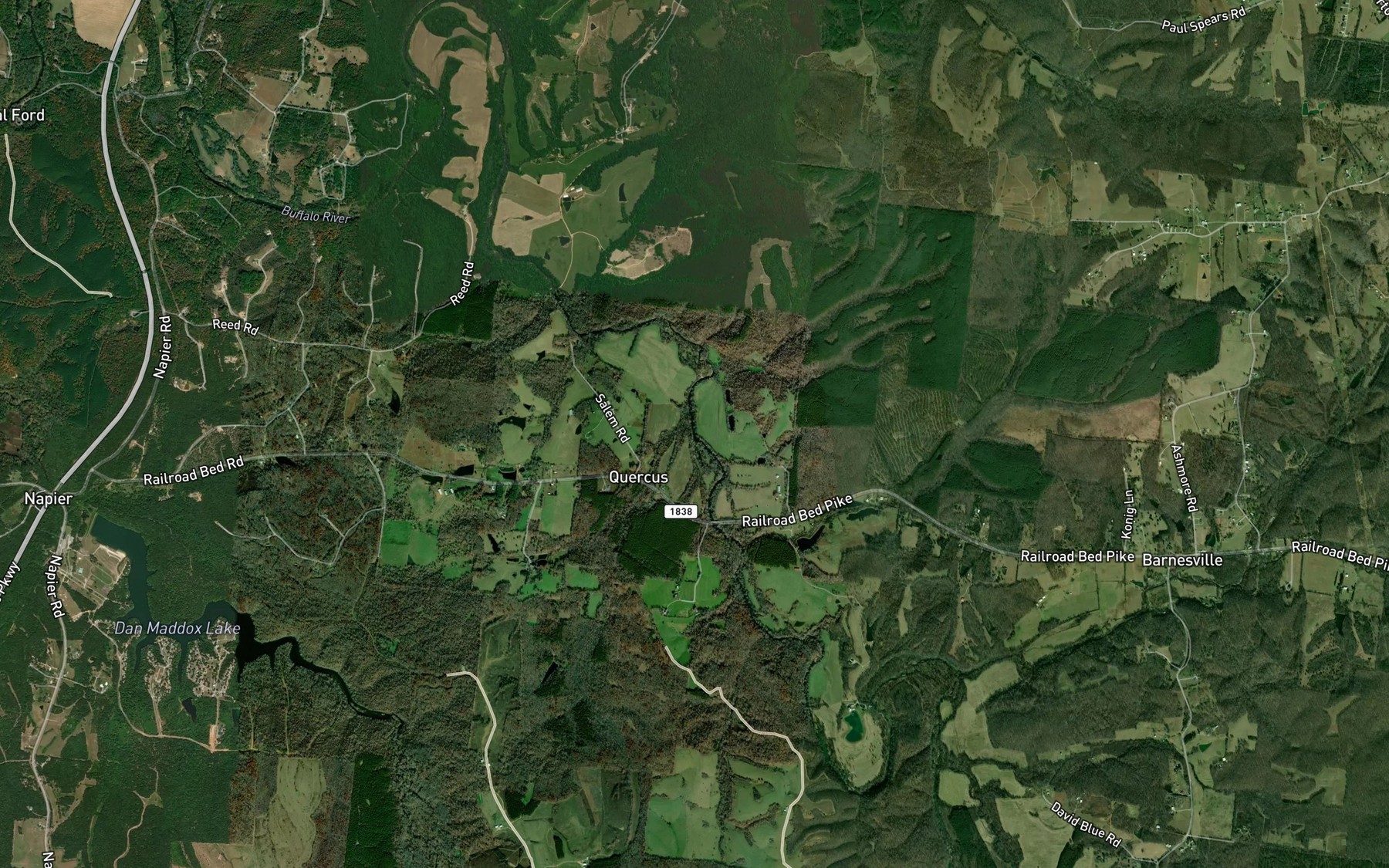Satellite map of the Kirk Branch