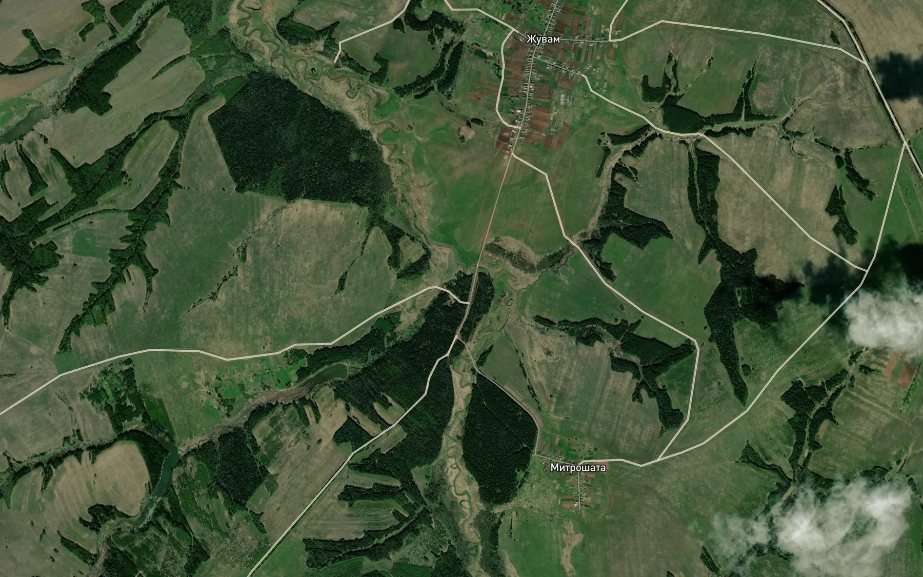 Satellite map of the Verkhniye Syurzi
