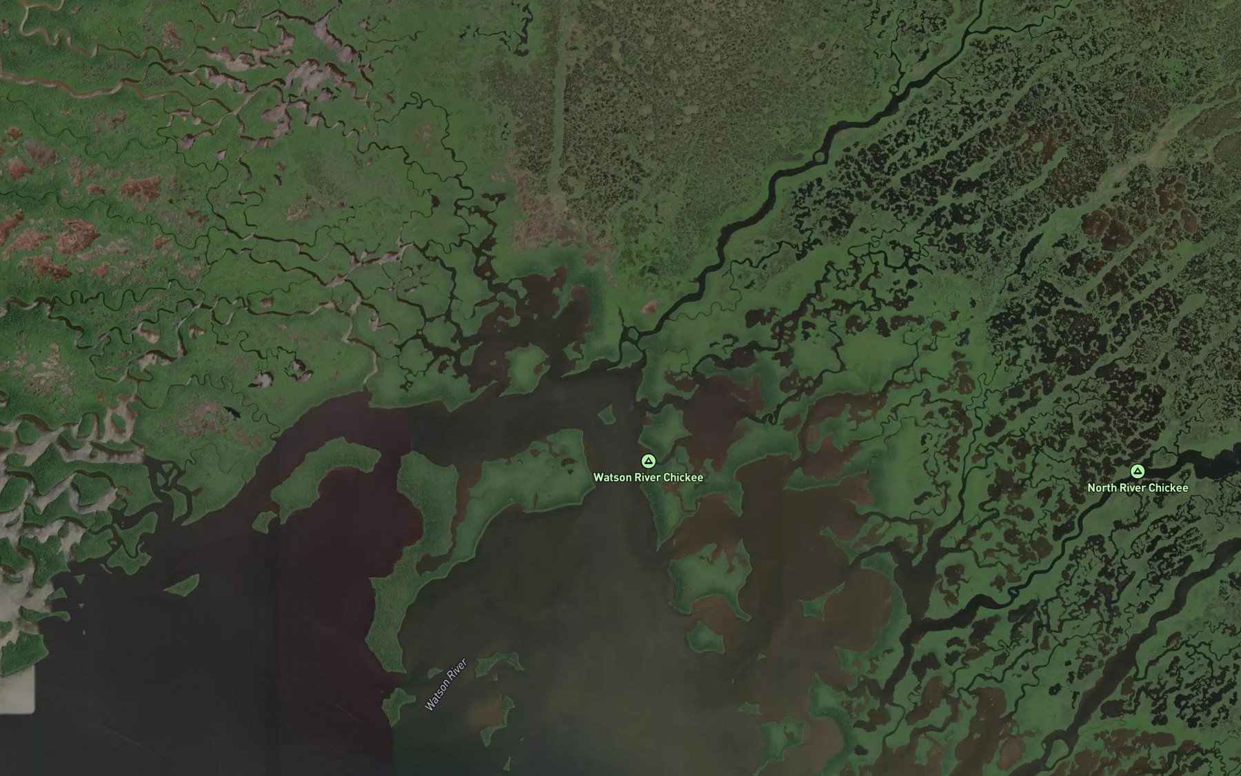 Satellite map of the Watson River