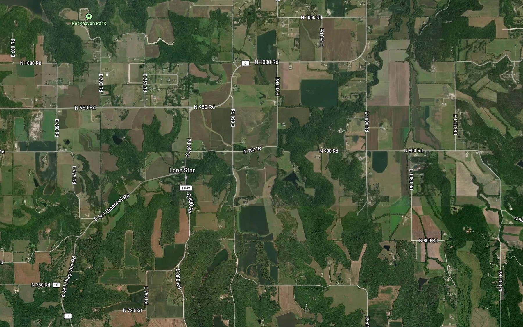 Satellite map of the Chicken Creek