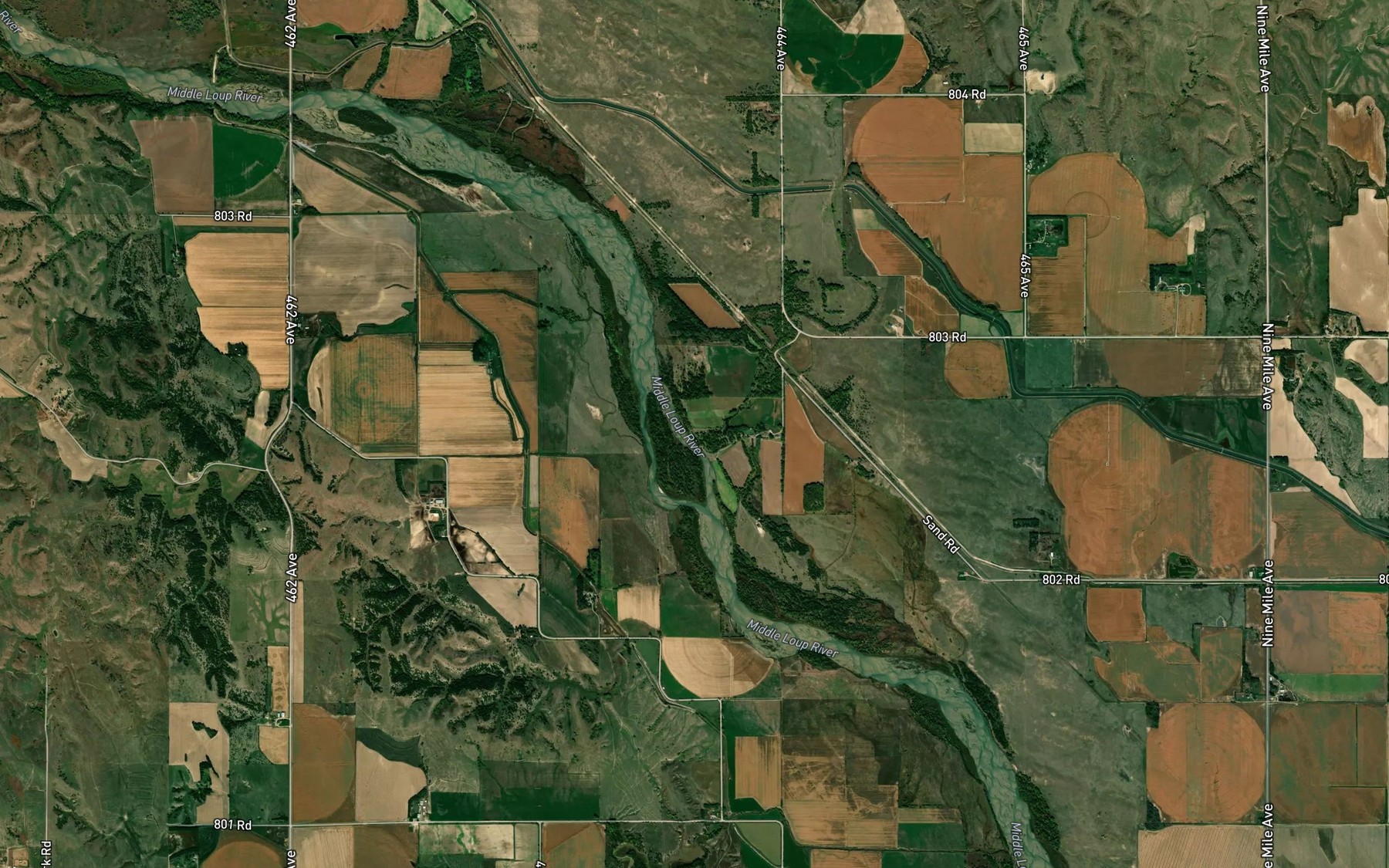 Satellite map of the Cottonwood Creek