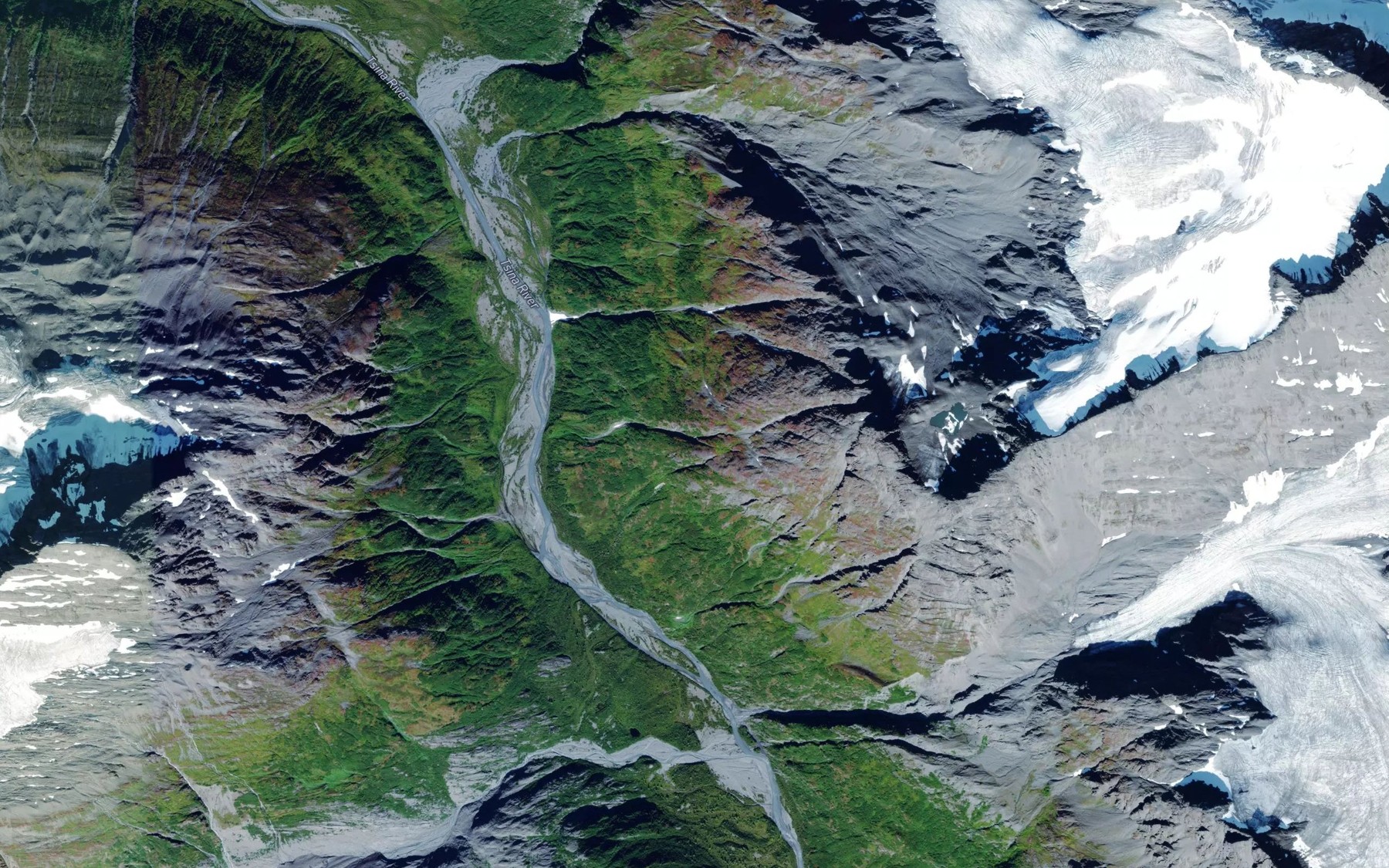 Satellite map of the Trap Lake