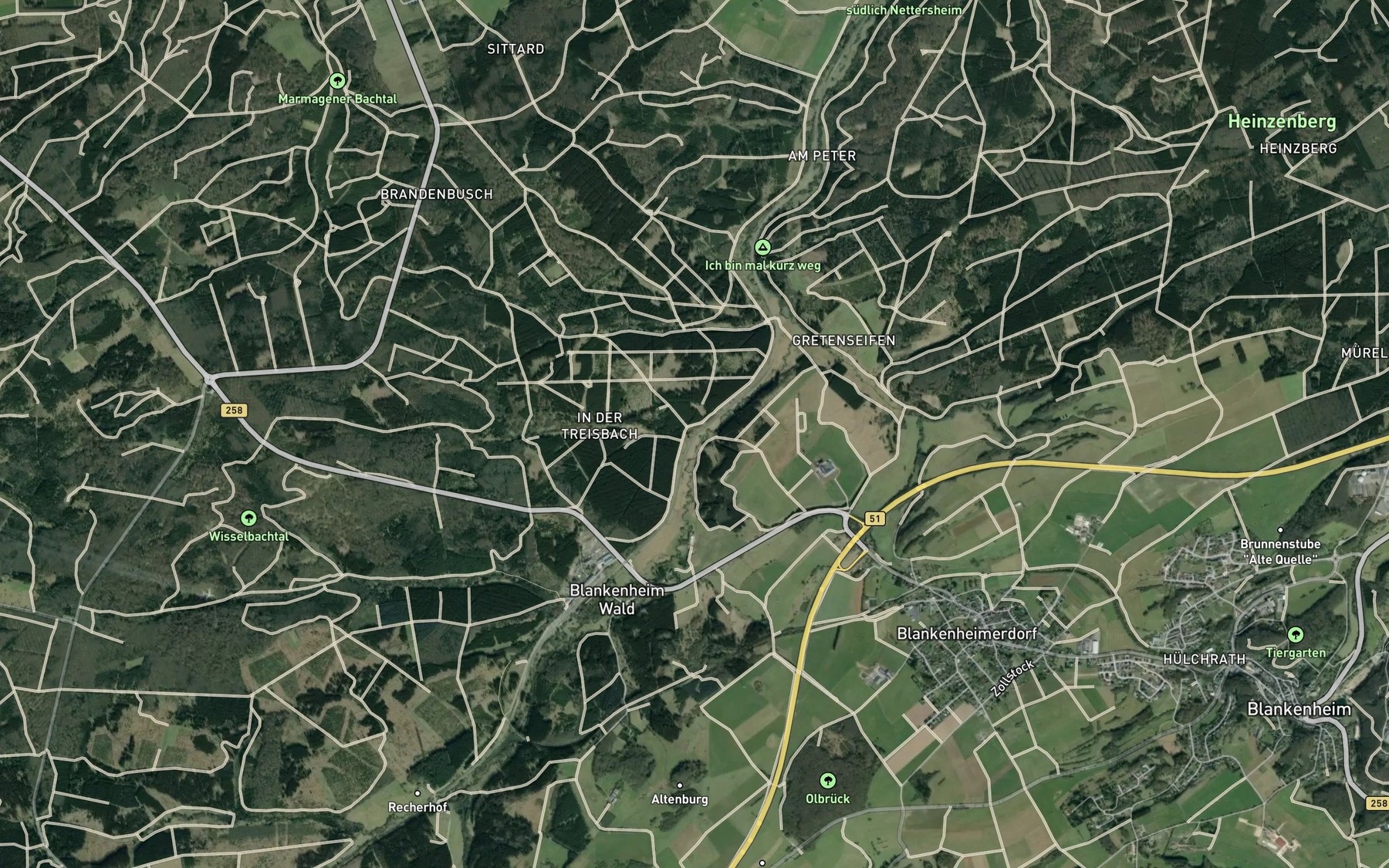Satellite map of the Treisbach