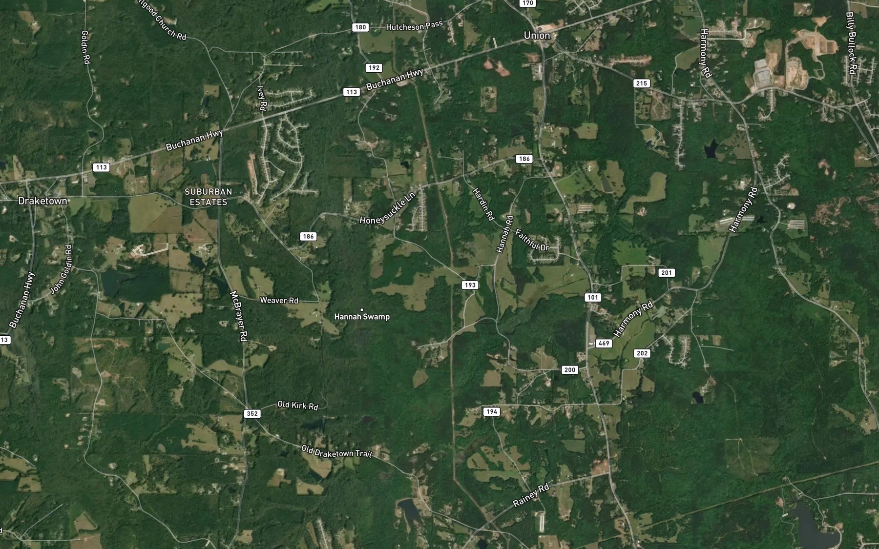 Satellite map of the Little Ten Lake