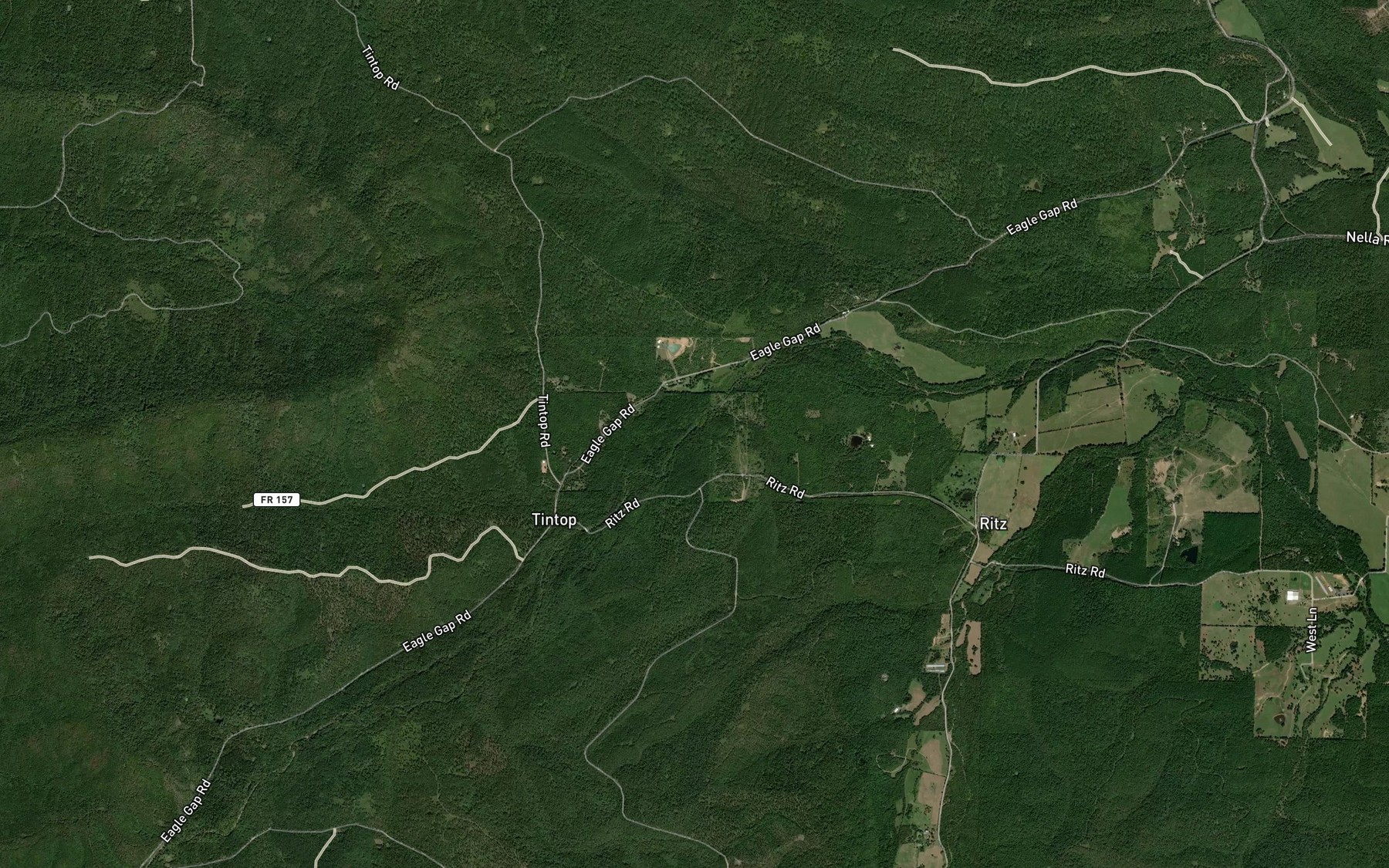 Satellite map of the Dry Creek