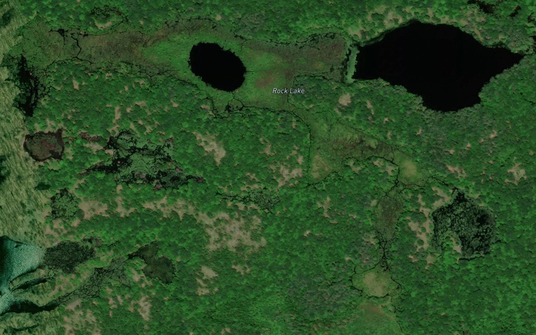 Satellite map of the Rock Lake