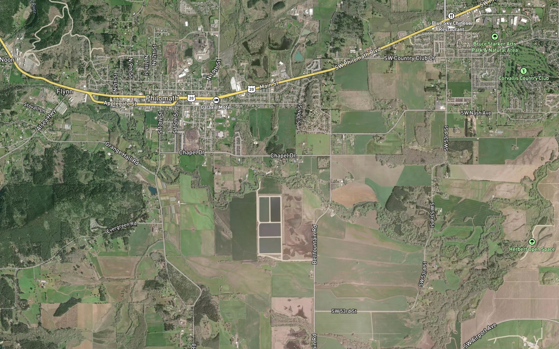 Satellite map of the Newton Creek