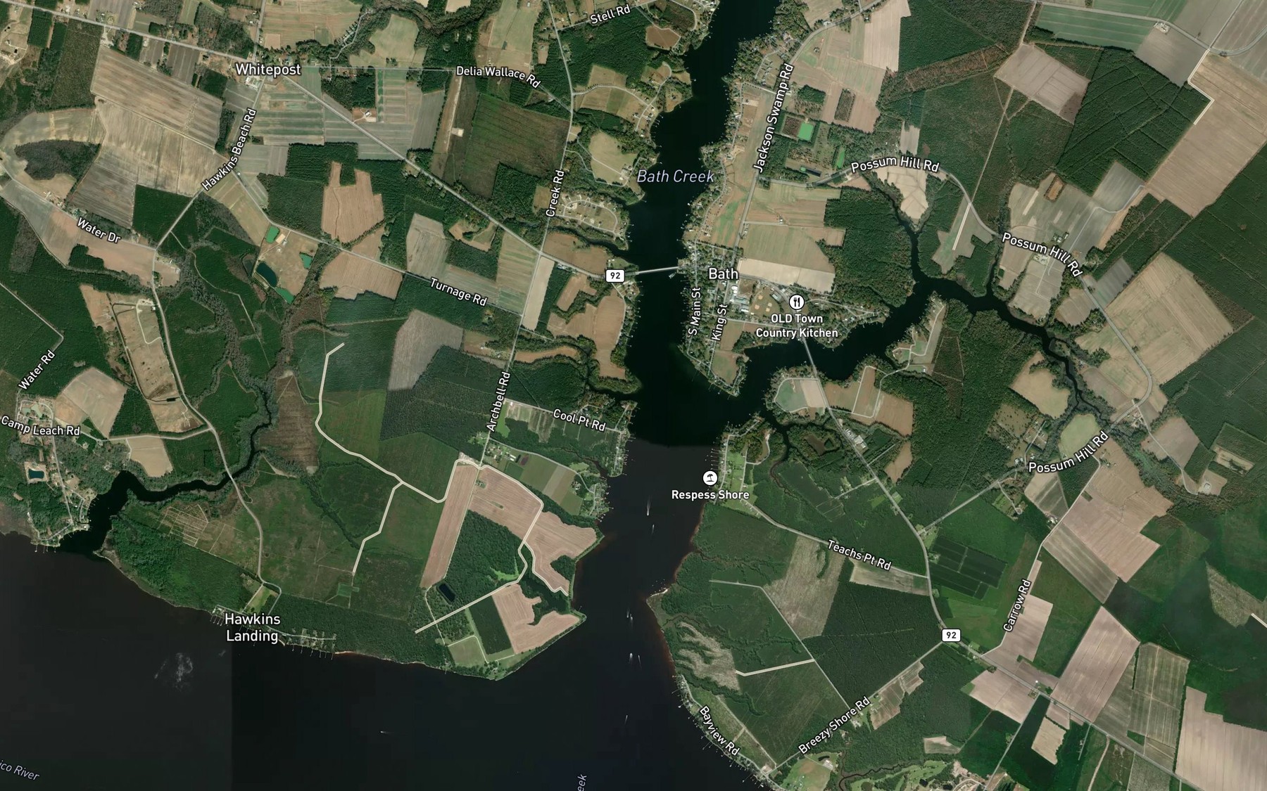 Satellite map of the Glebe Creek