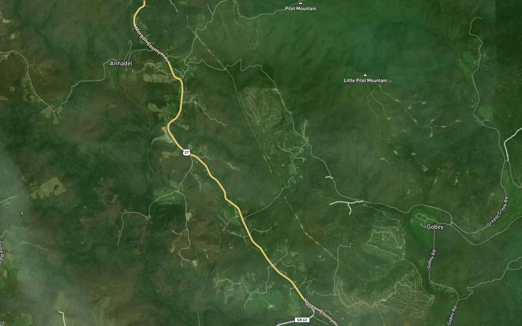 Satellite map of the Phoebe Branch