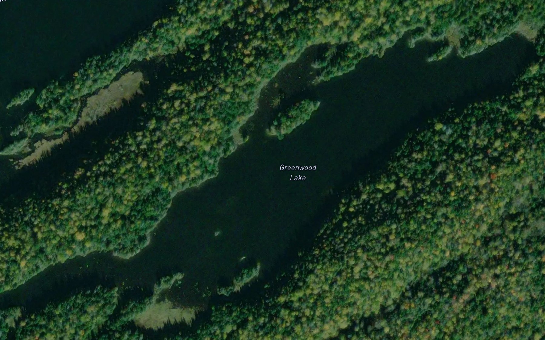 Satellite map of the Greenwood Lake