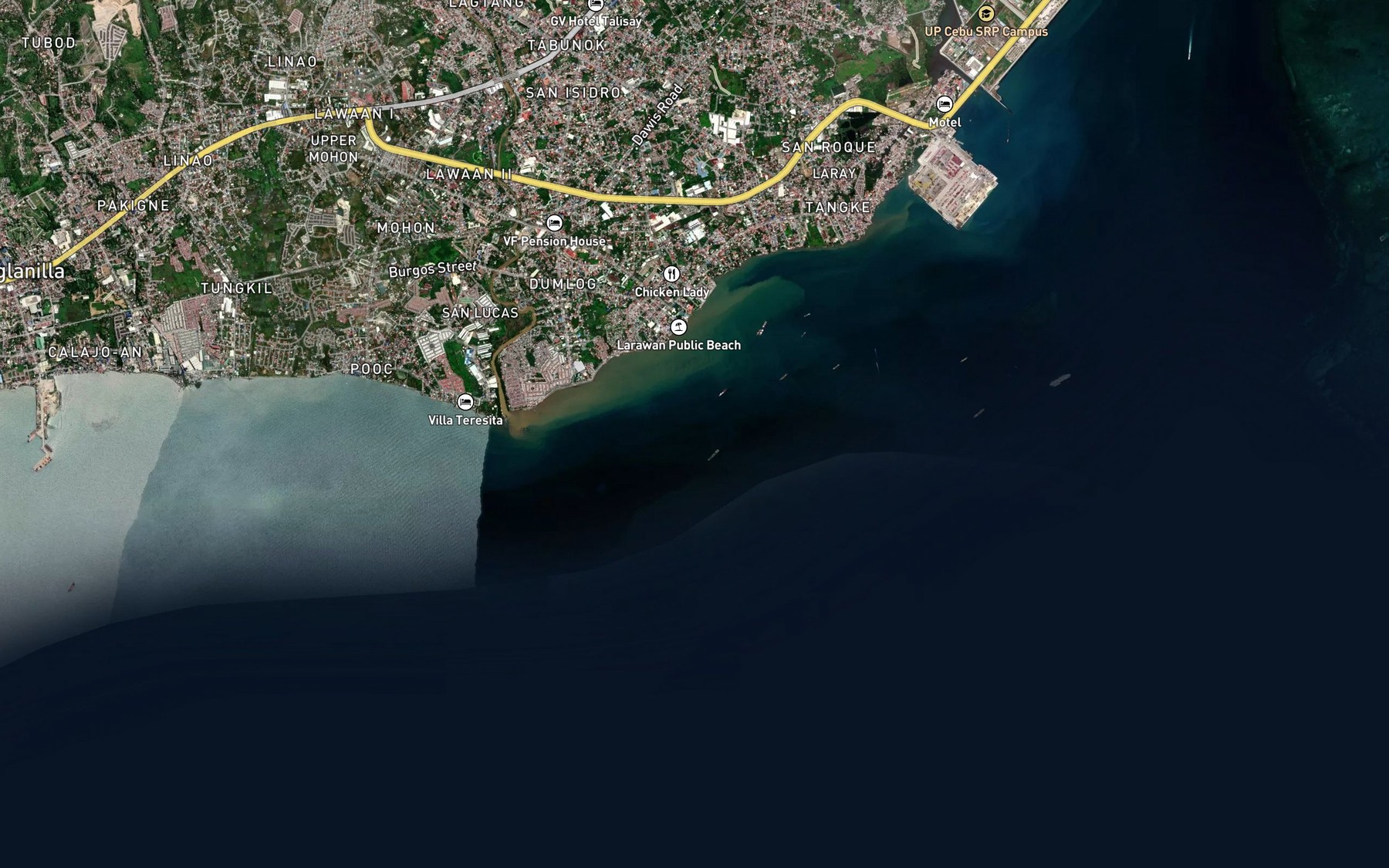 Satellite map of the Osteng Shoal