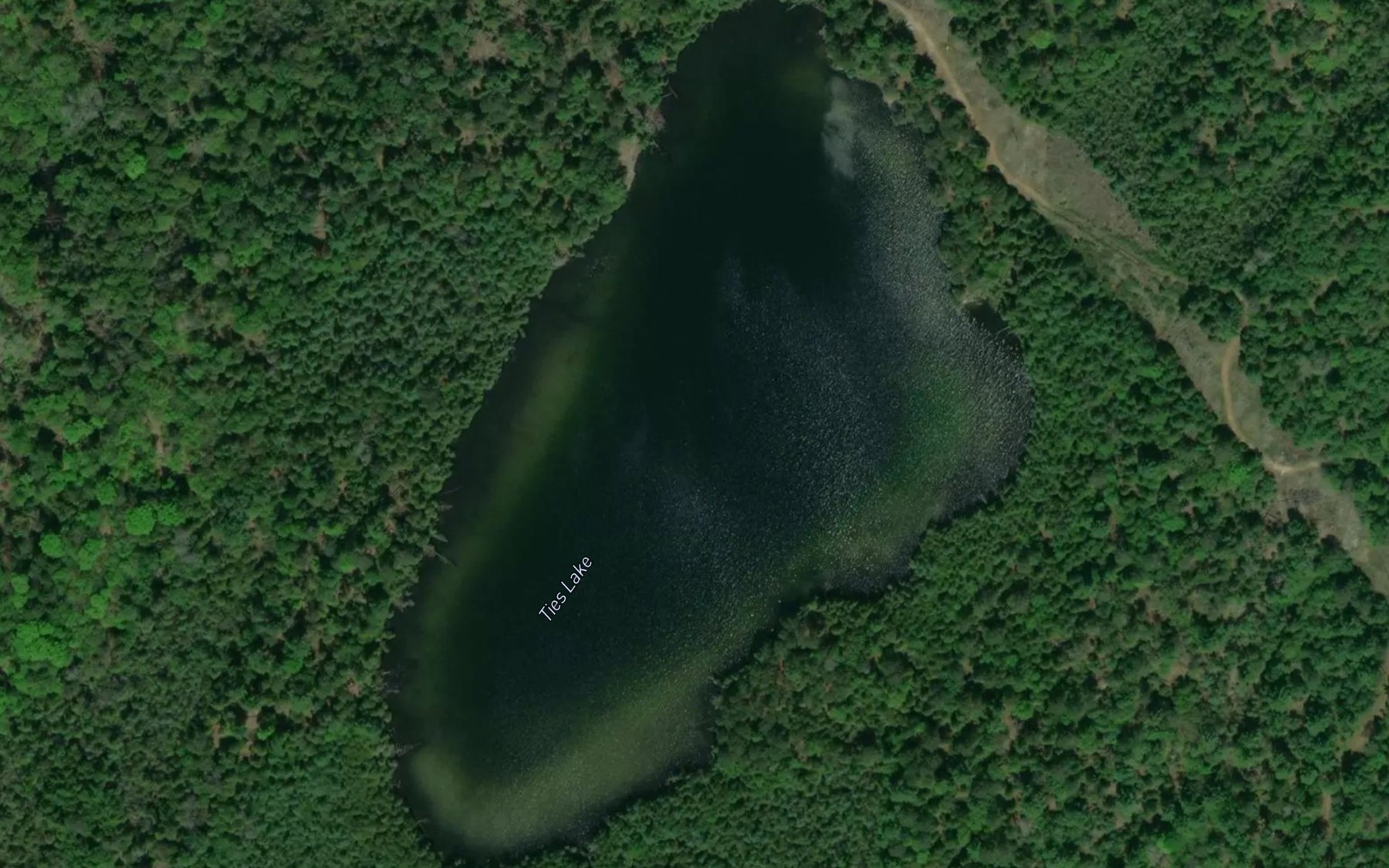 Satellite map of the Ties Lake