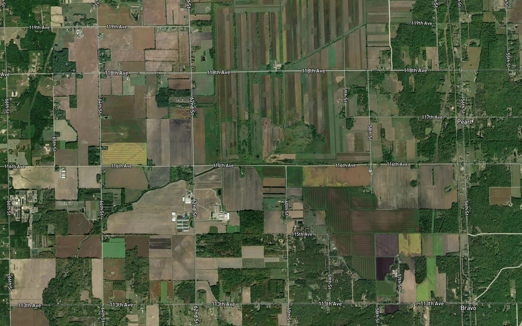 Satellite map of the North State Road Drain