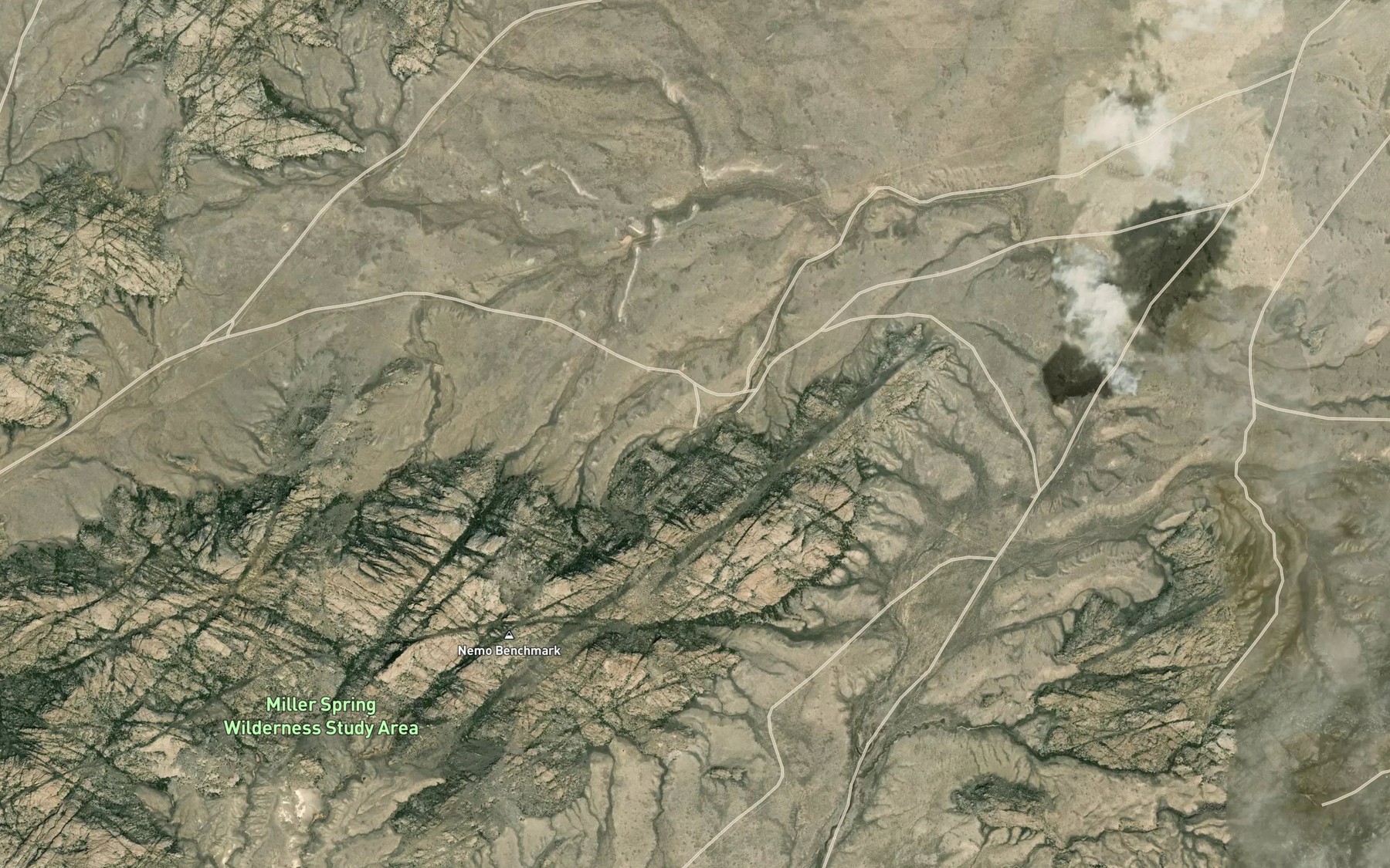 Satellite map of the Miller Spring