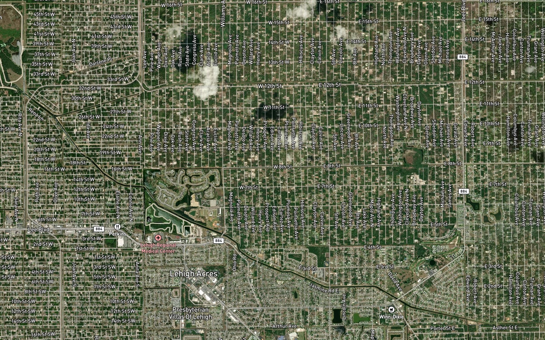 Satellite map of the George Canal