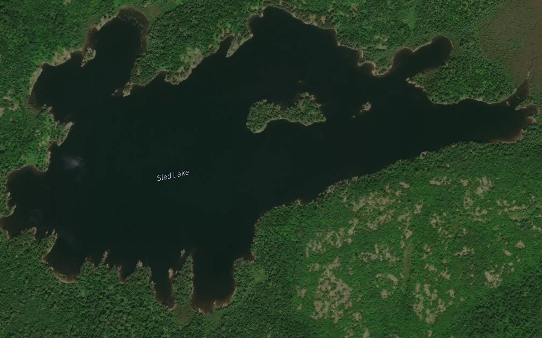 Satellite map of the Sled Lake