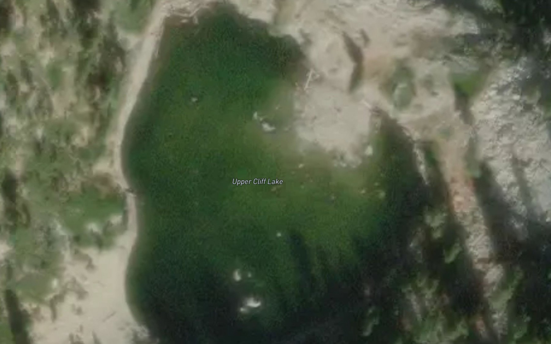 Satellite map of the Upper Cliff Lake