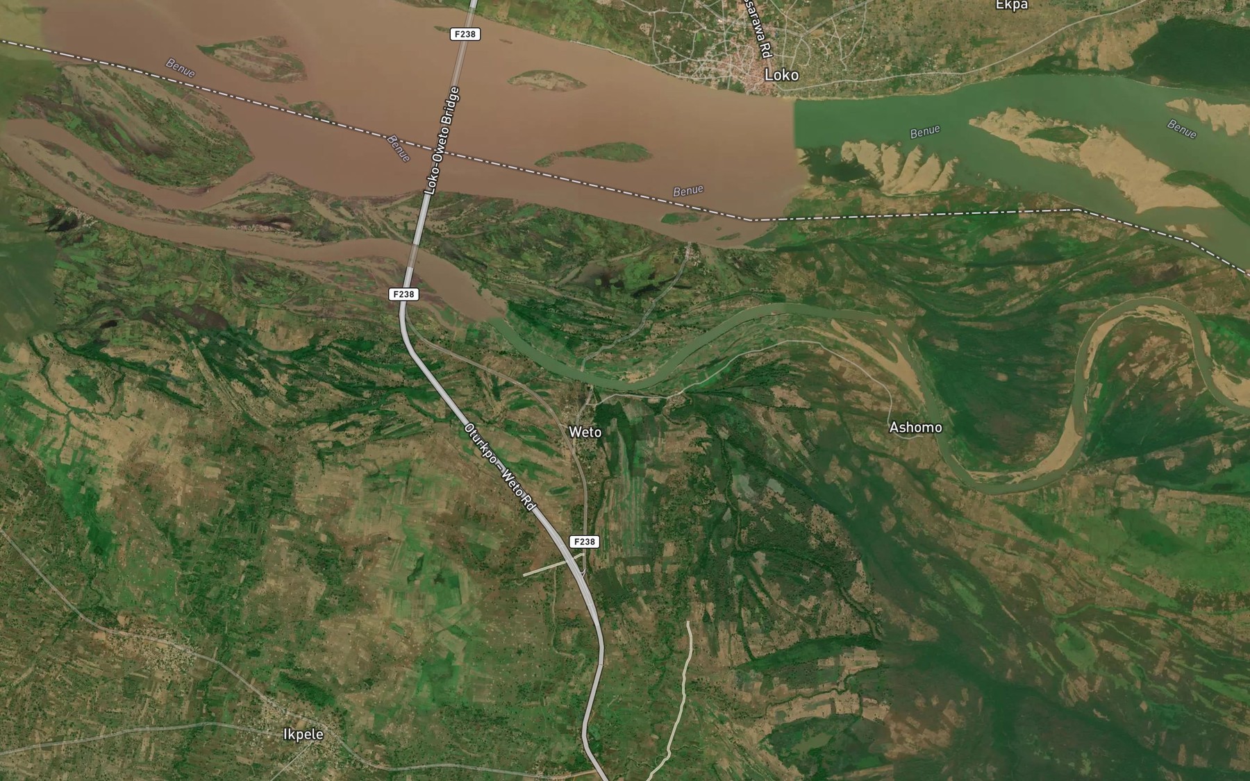 Satellite map of the River Ologu