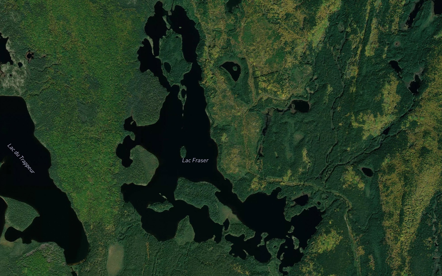 Satellite map of the Lac Fraser