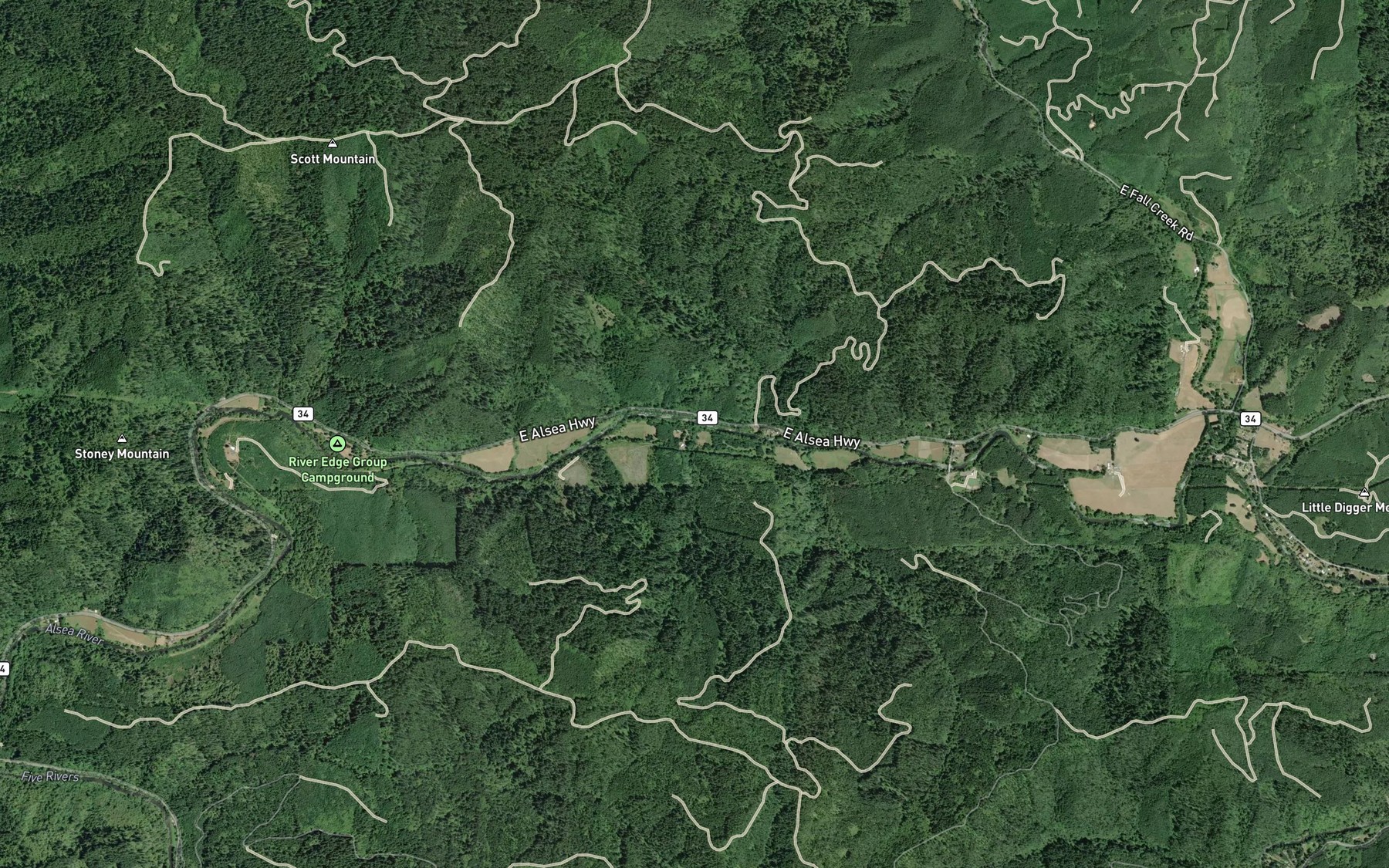 Satellite map of the Minotti Creek