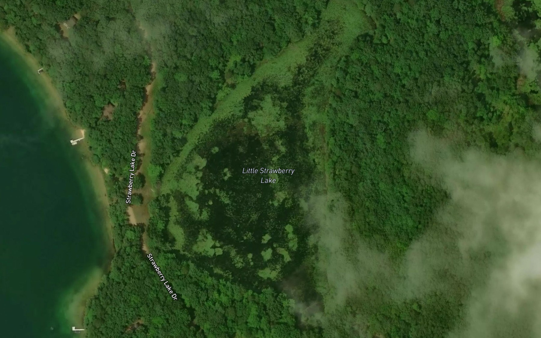 Satellite map of the Little Strawberry Lake