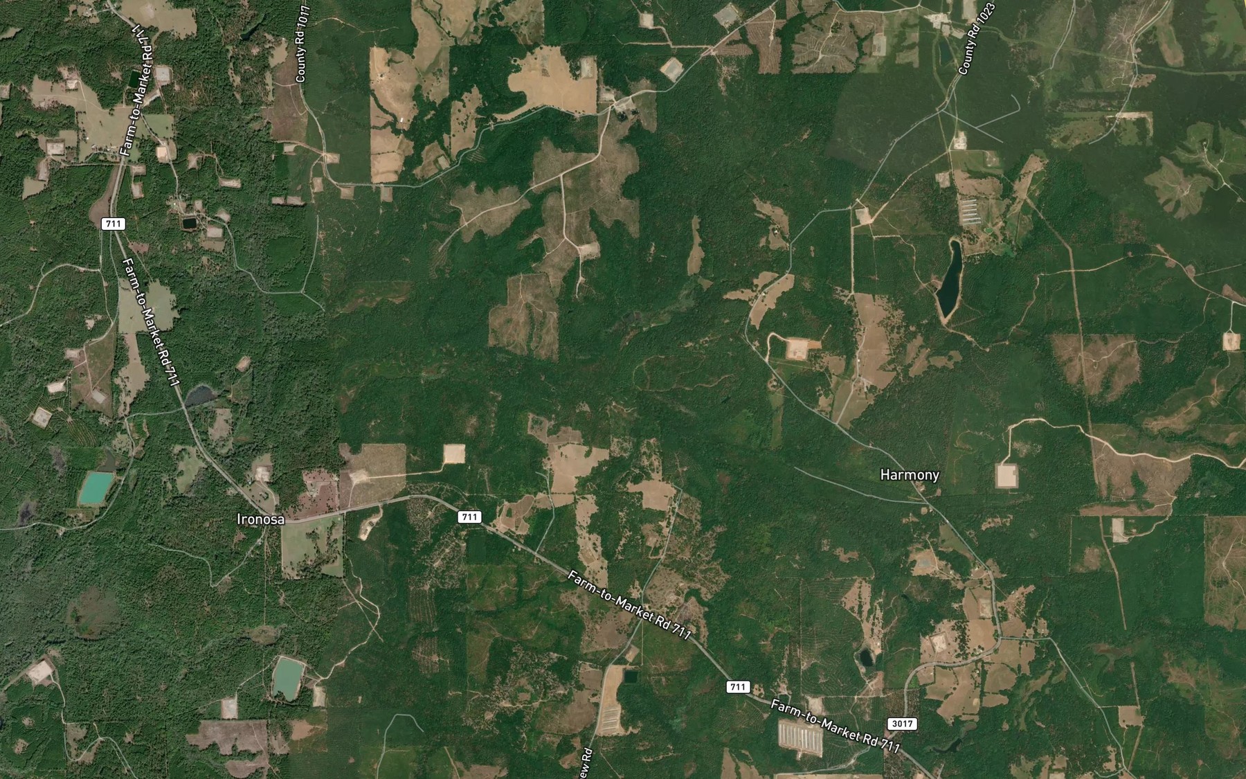 Satellite map of the McKeever Creek
