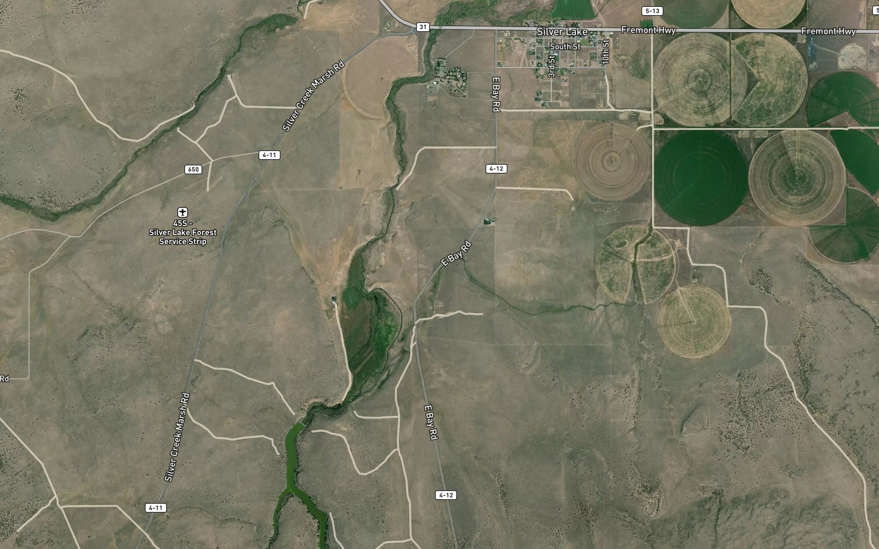 Satellite map of the Silver L Canal