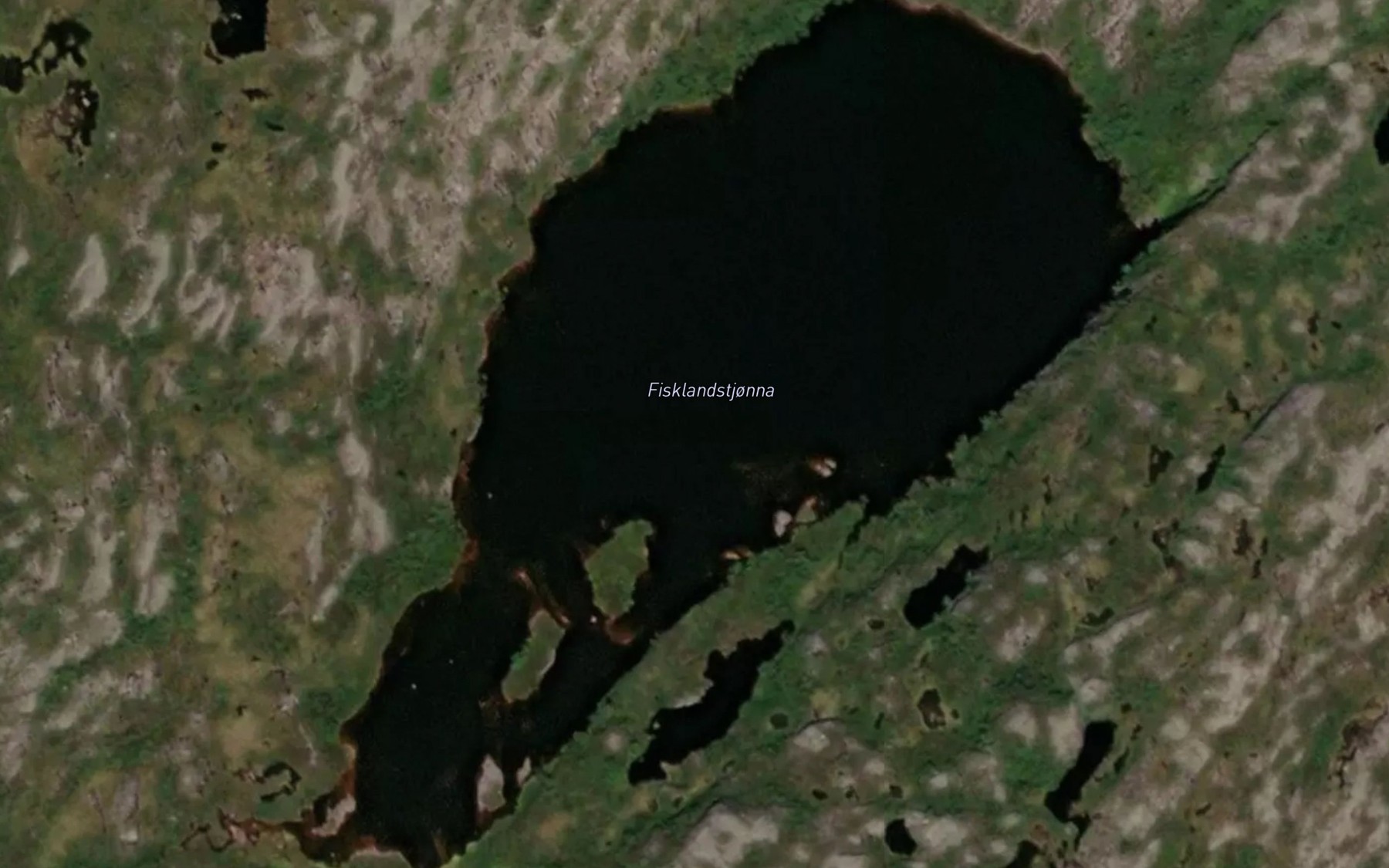 Satellite map of the Fisklandtjorni