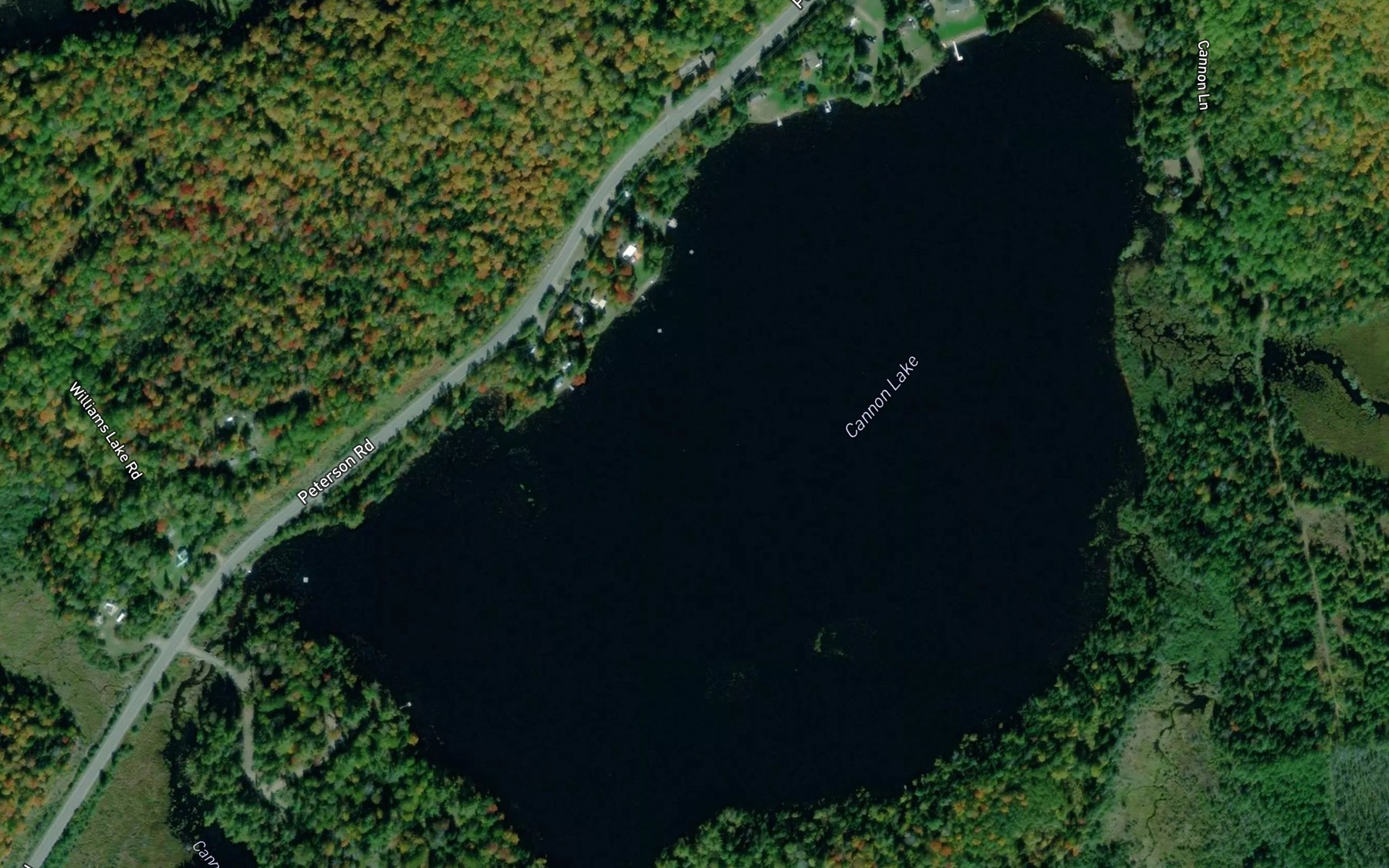 Satellite map of the Cannon Lake