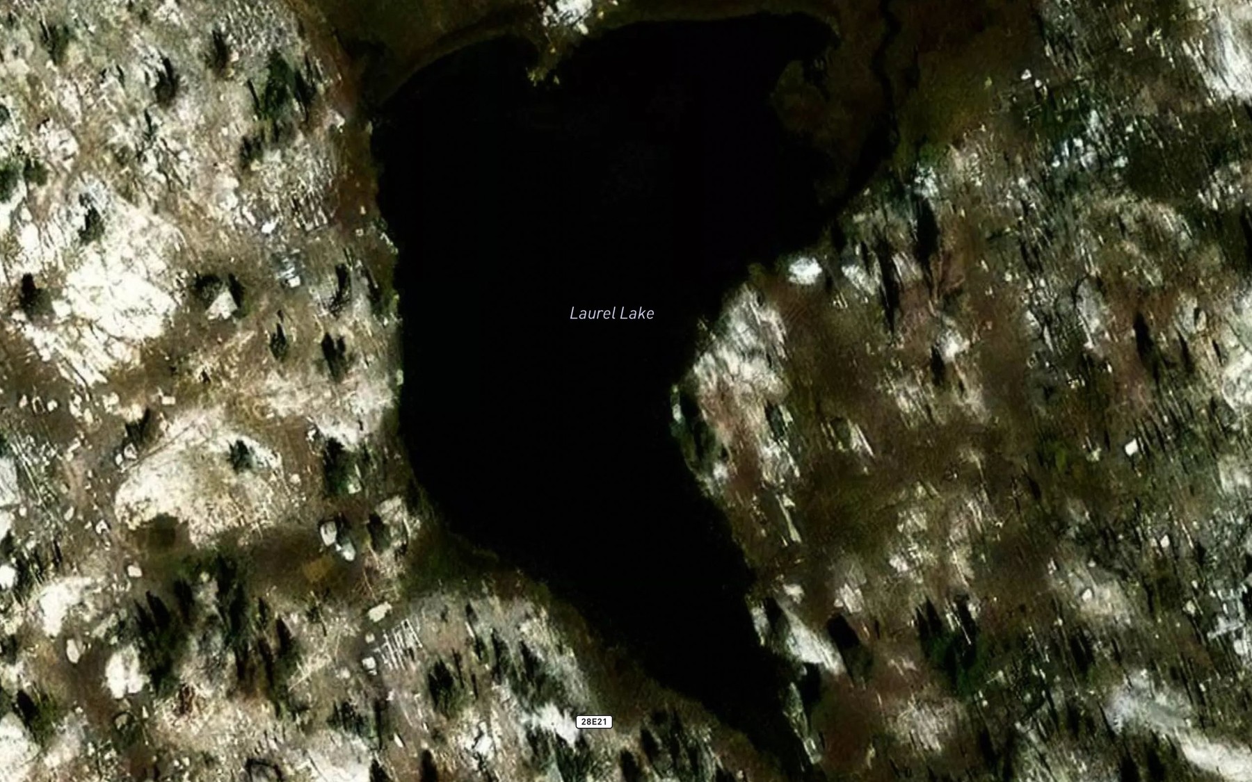 Satellite map of the Laurel Lake